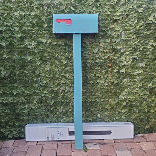 Teal Blue Mailbox Set - Post + Mailbox Included
