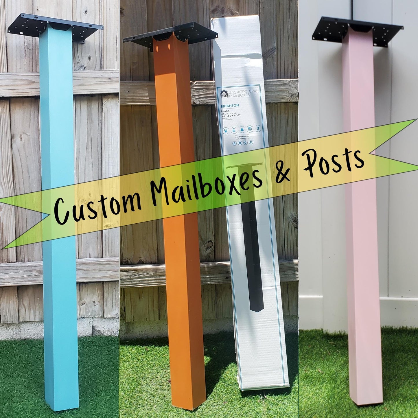 Rustic Orange Mailbox Post