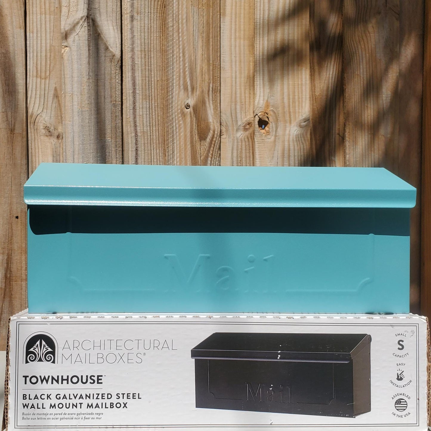 Teal Blue Wall Mount Mailbox