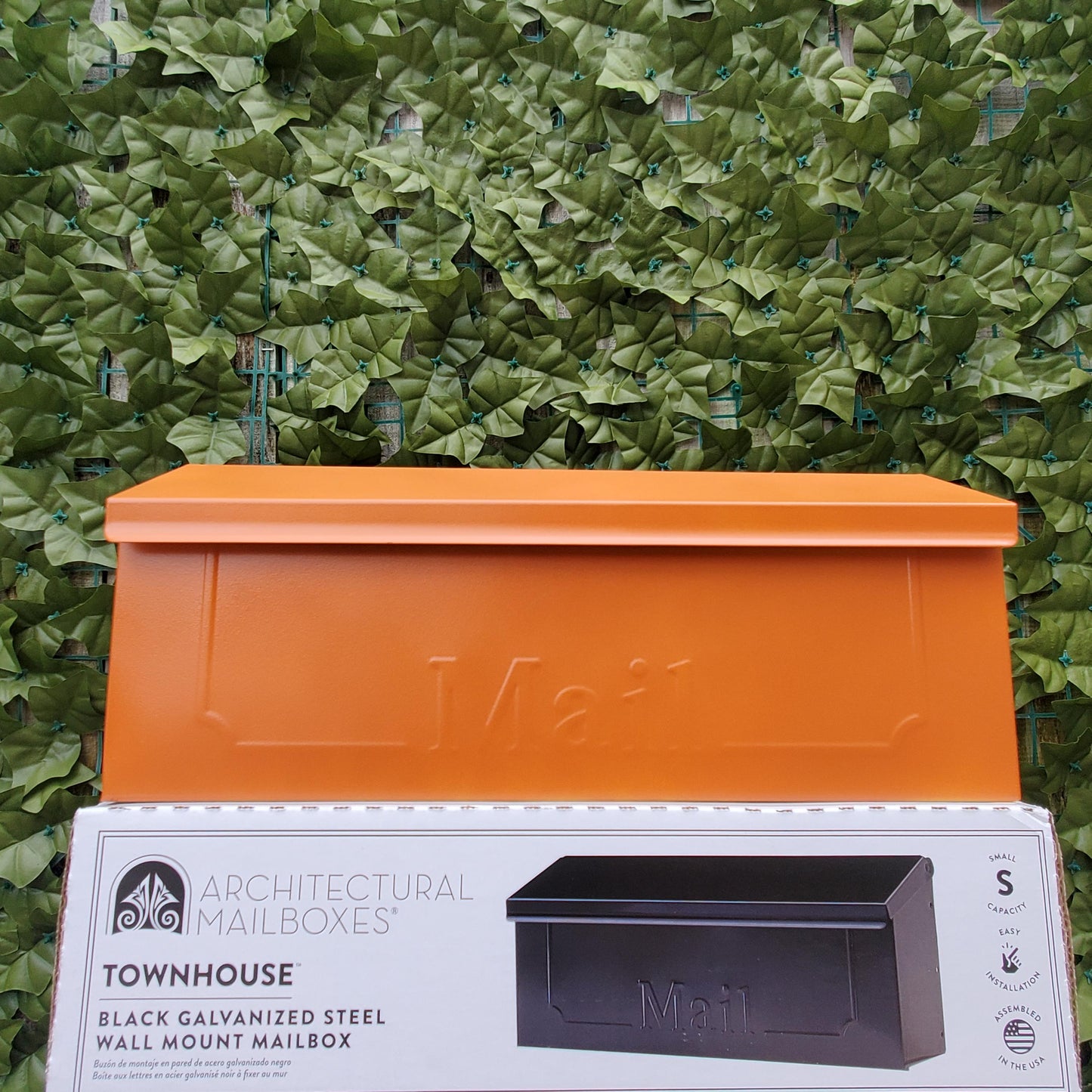 Rustic Orange Wall Mount Mailbox