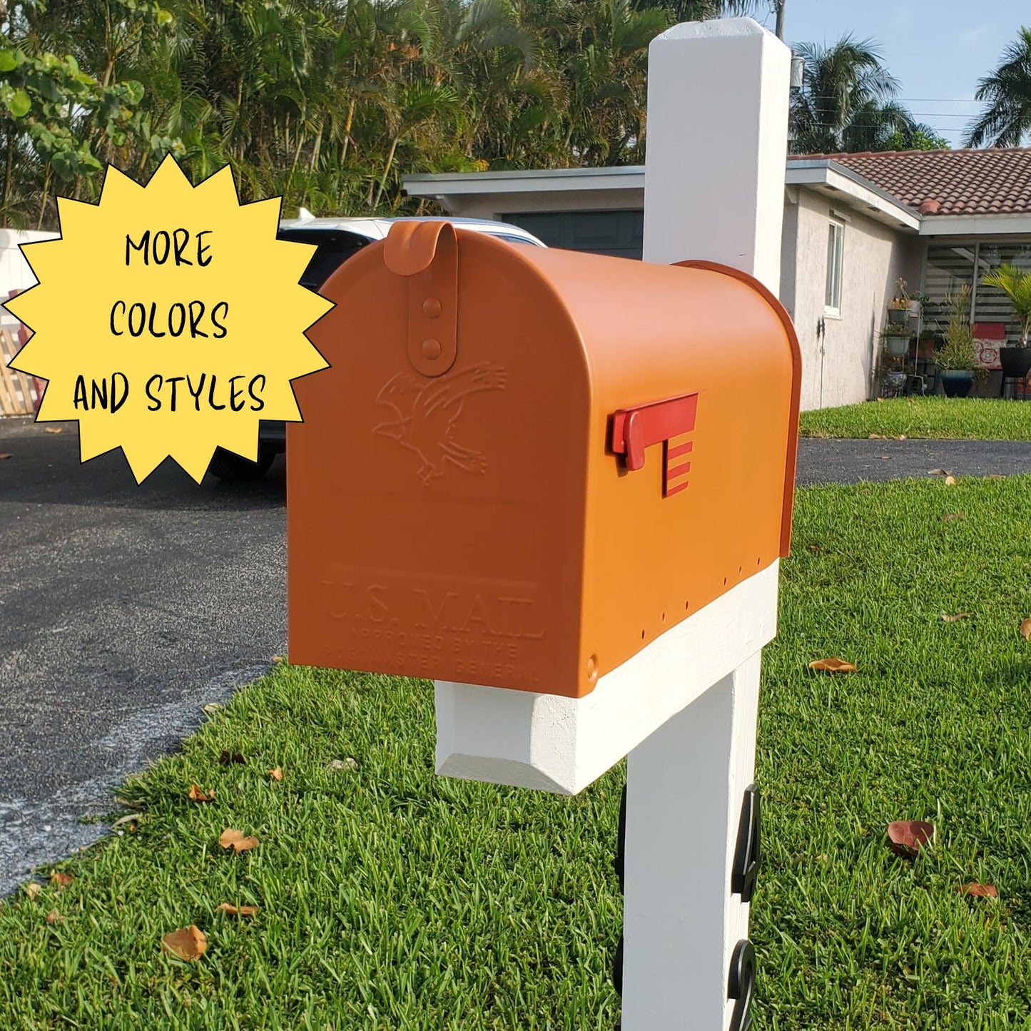 Rustic Orange Mailbox