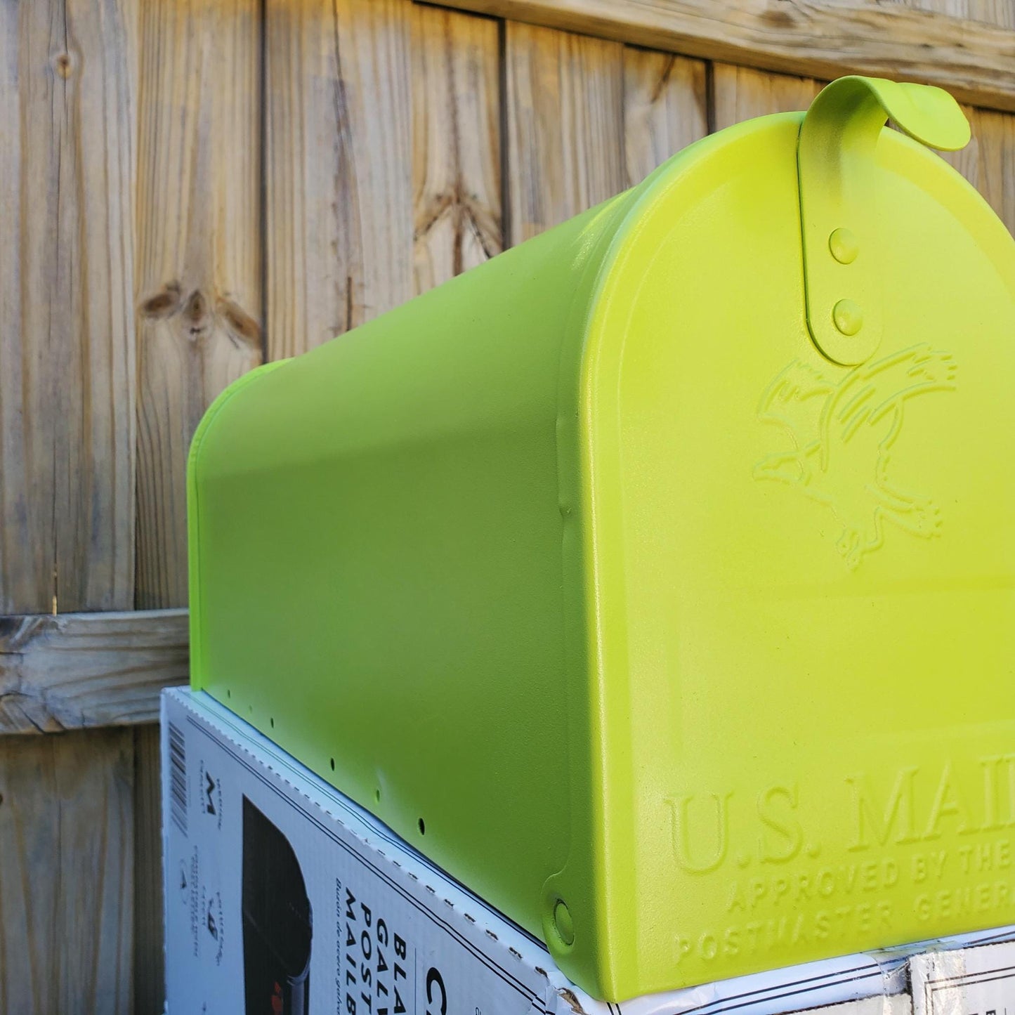 Bright Green Mailbox for High Visibility