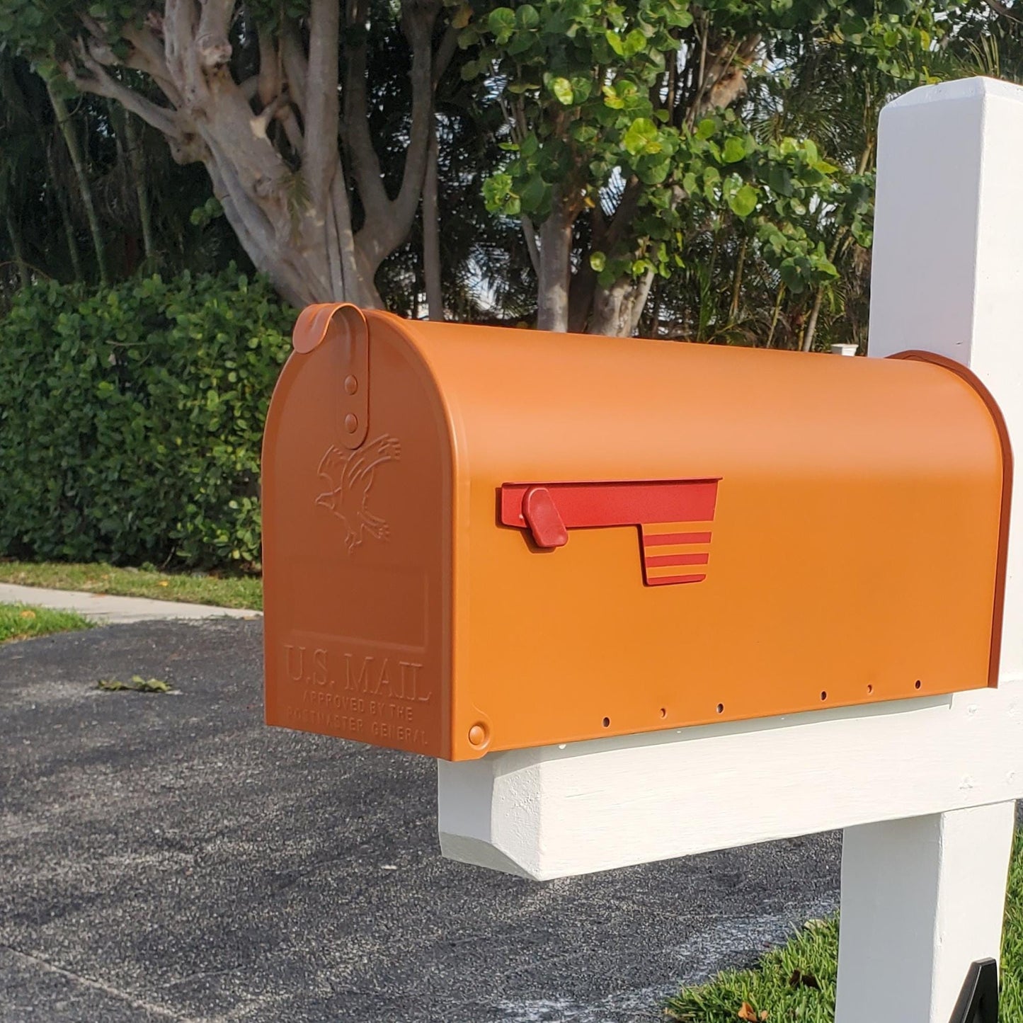 Rustic Orange Mailbox