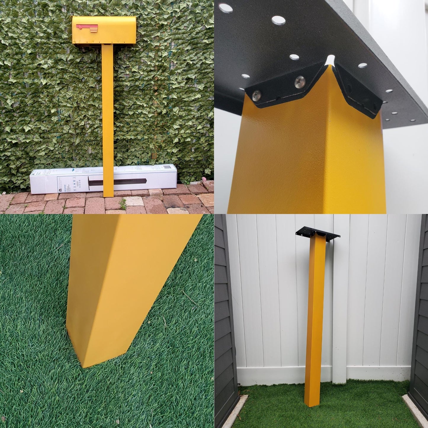 Marigold Yellow Mailbox Set - Post + Mailbox Included