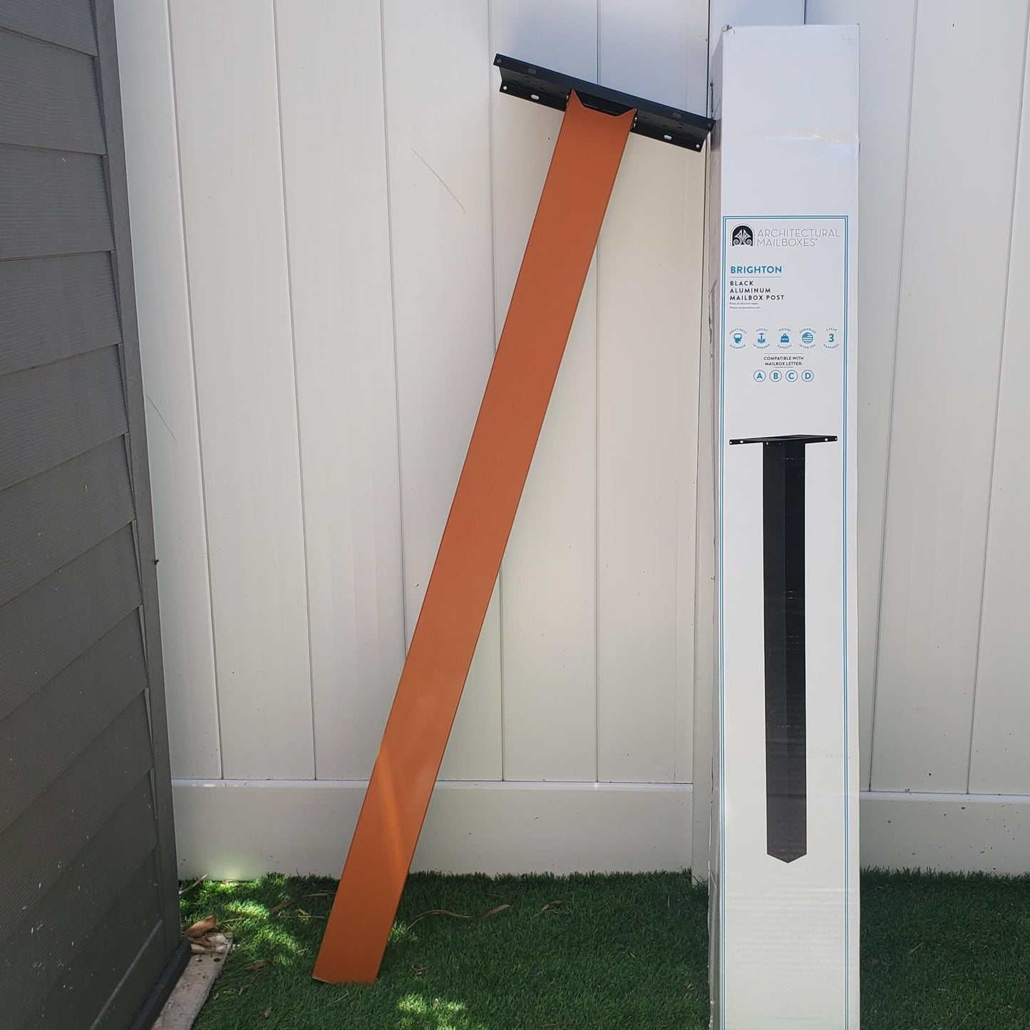 Rustic Orange Mailbox Set - Post + Mailbox Included