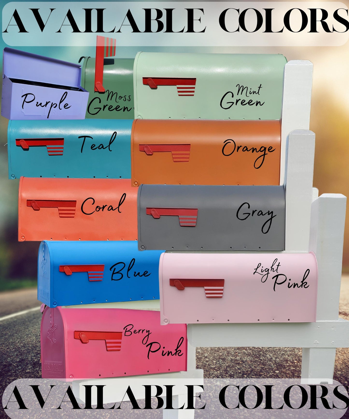 Teal Blue Wall Mount Mailbox