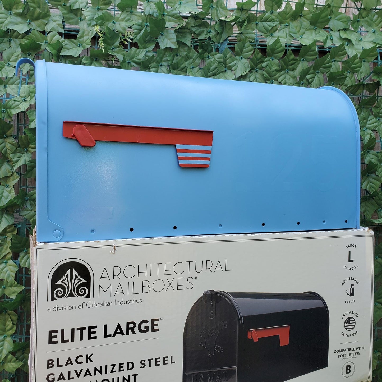 Spa Blue Mailbox