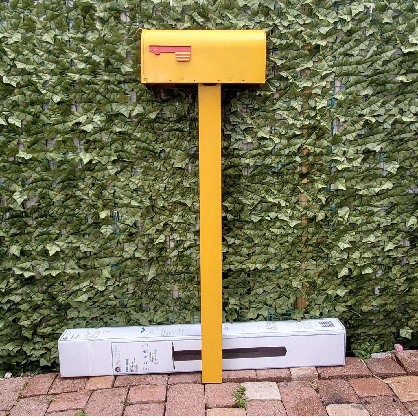 Marigold Yellow Mailbox Set - Post + Mailbox Included
