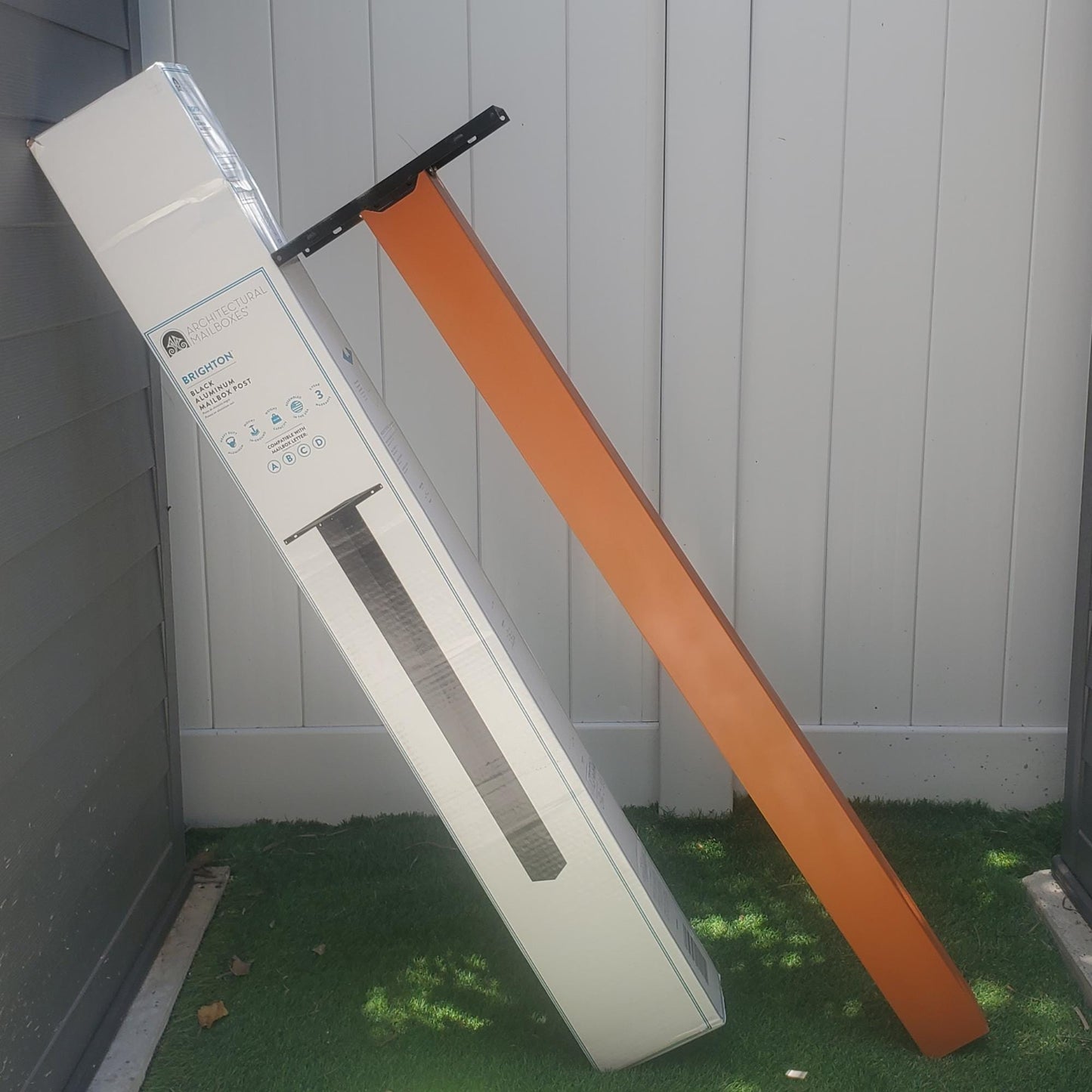 Rustic Orange Mailbox Set - Post + Mailbox Included