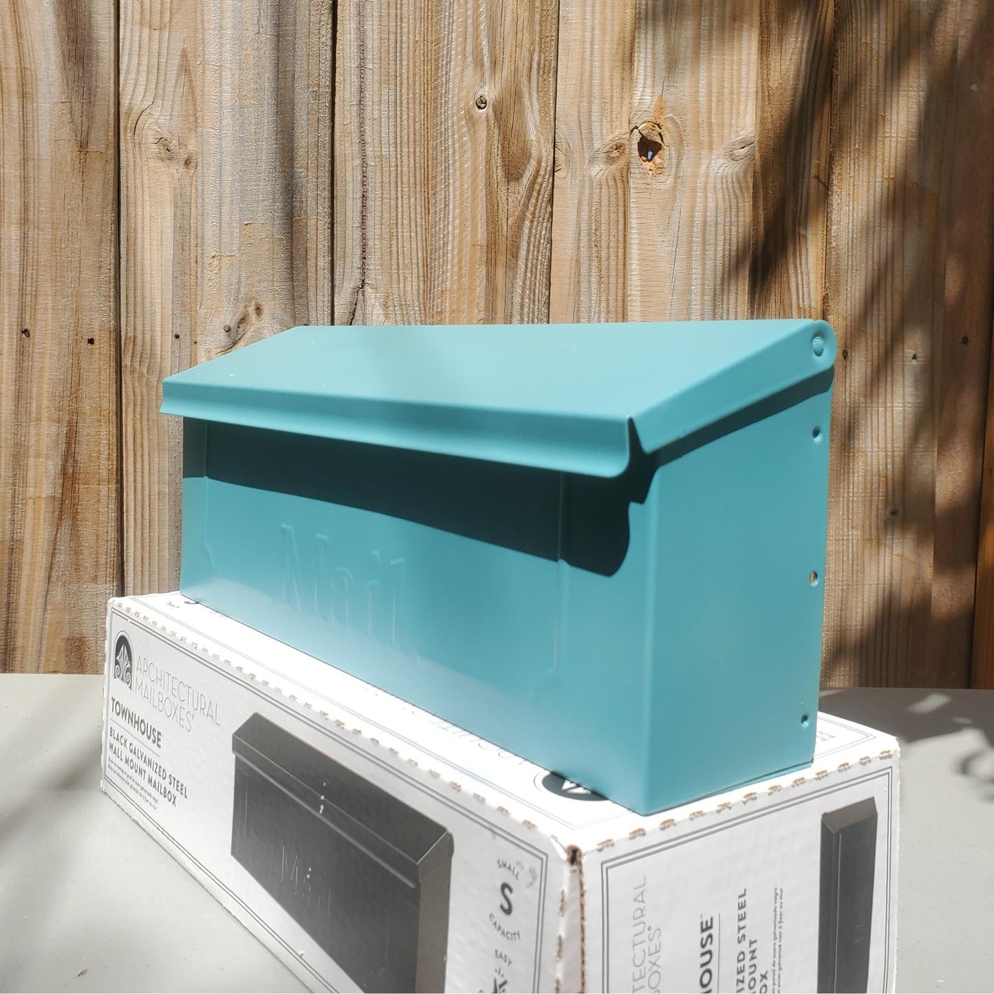 Teal Blue Wall Mount Mailbox