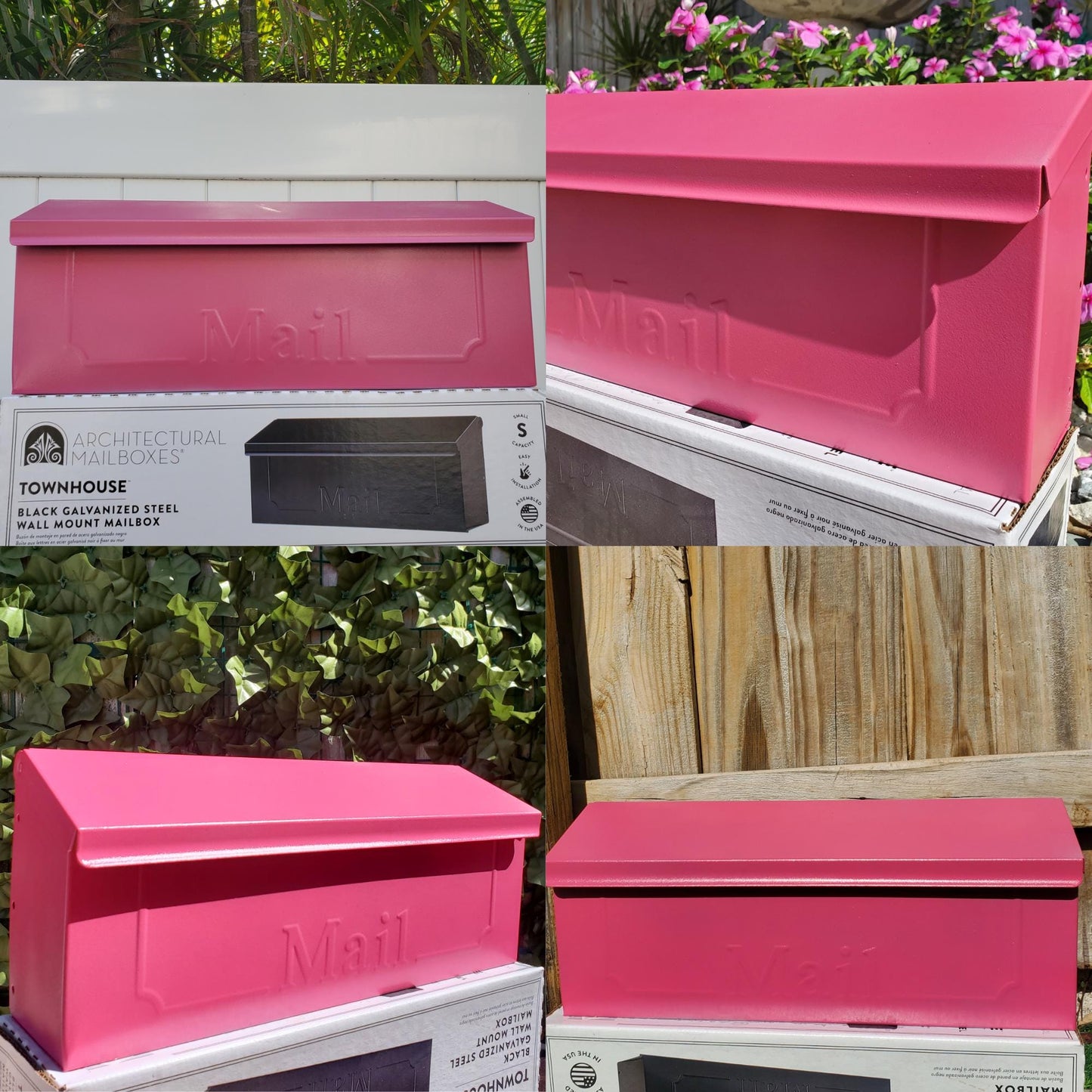 Berry Pink Wall Mount Mailbox
