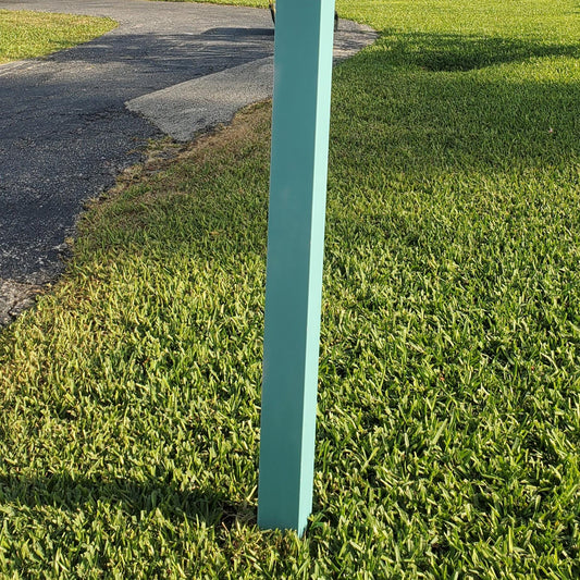 Teal Blue Mailbox Post