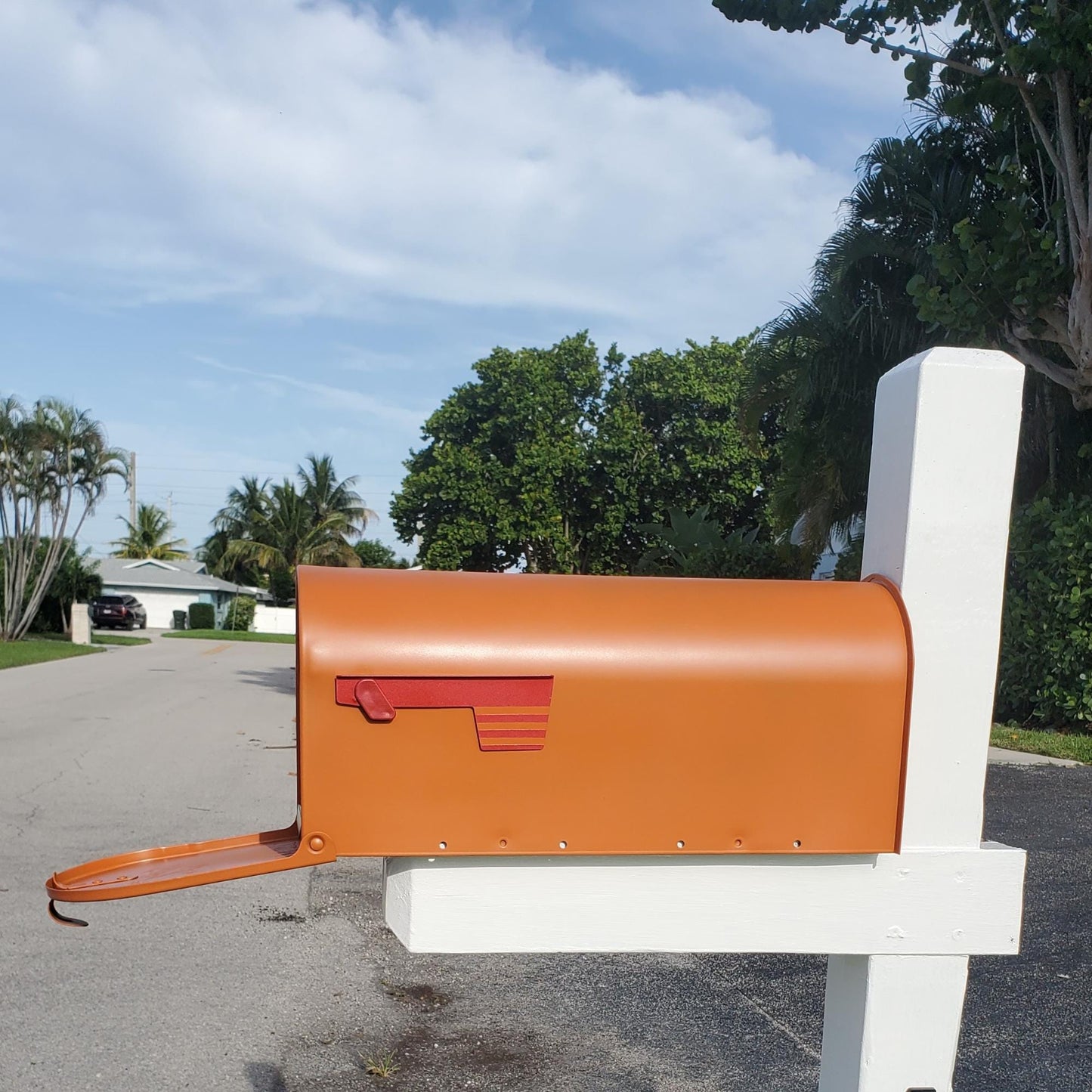 Rustic Orange Mailbox