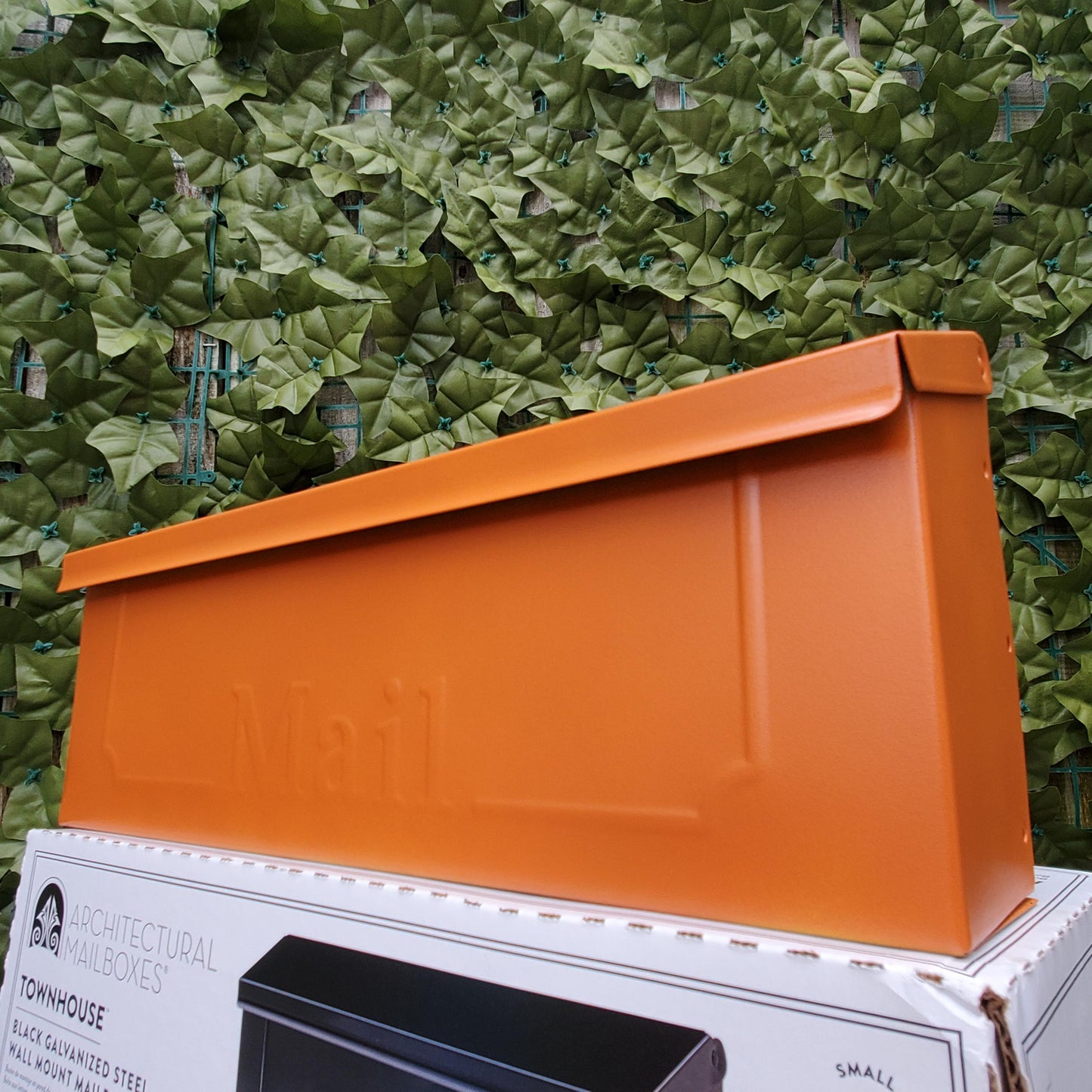 Rustic Orange Wall Mount Mailbox
