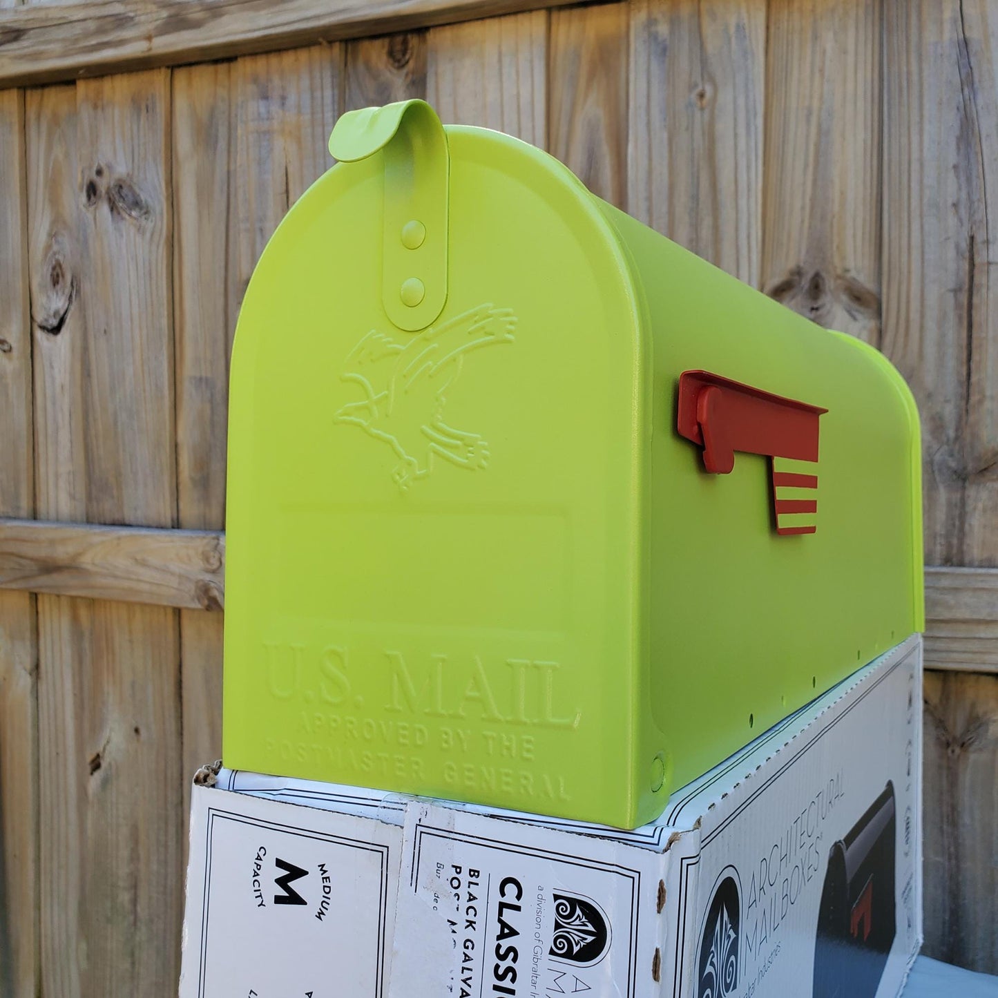 Bright Green Mailbox for High Visibility