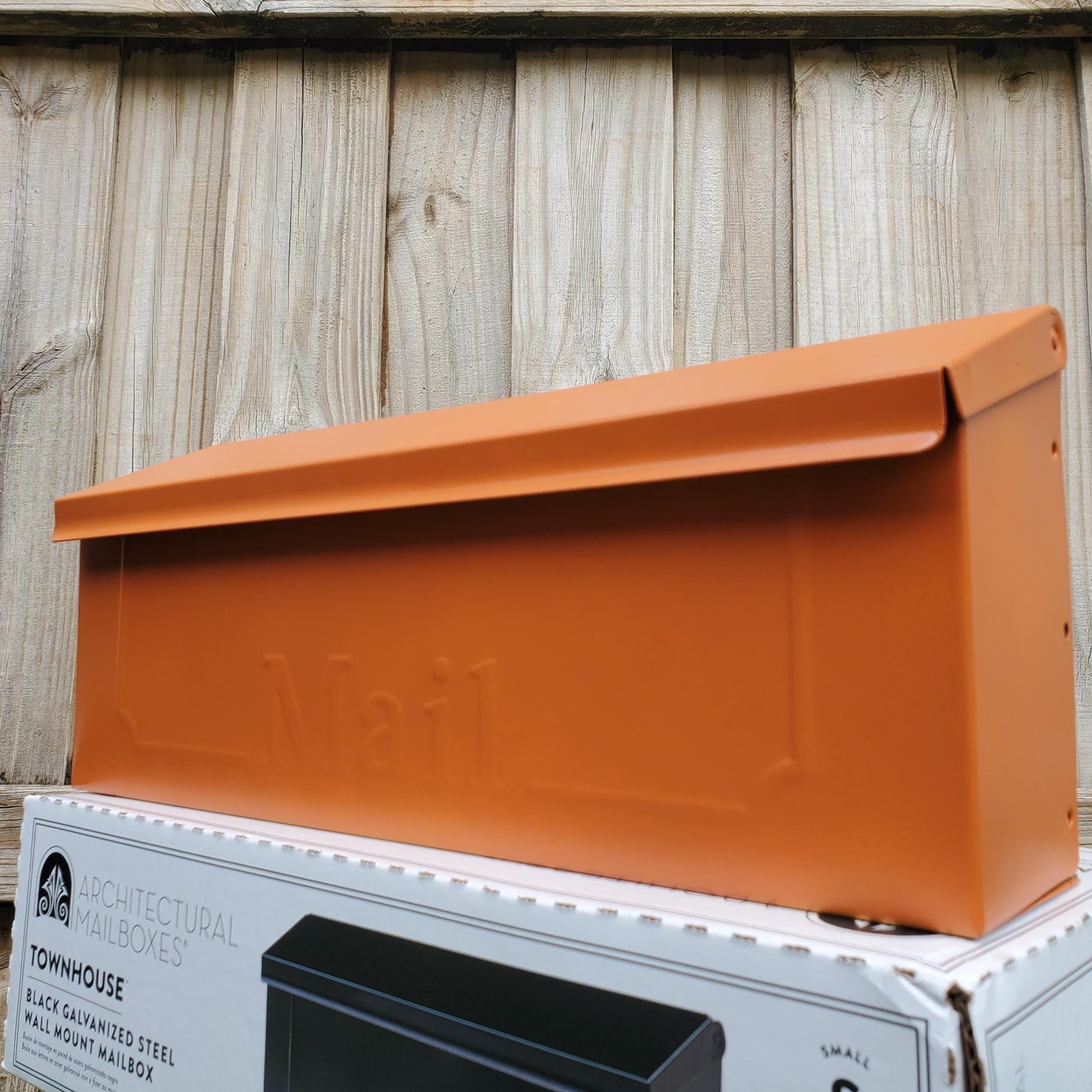 Rustic Orange Wall Mount Mailbox