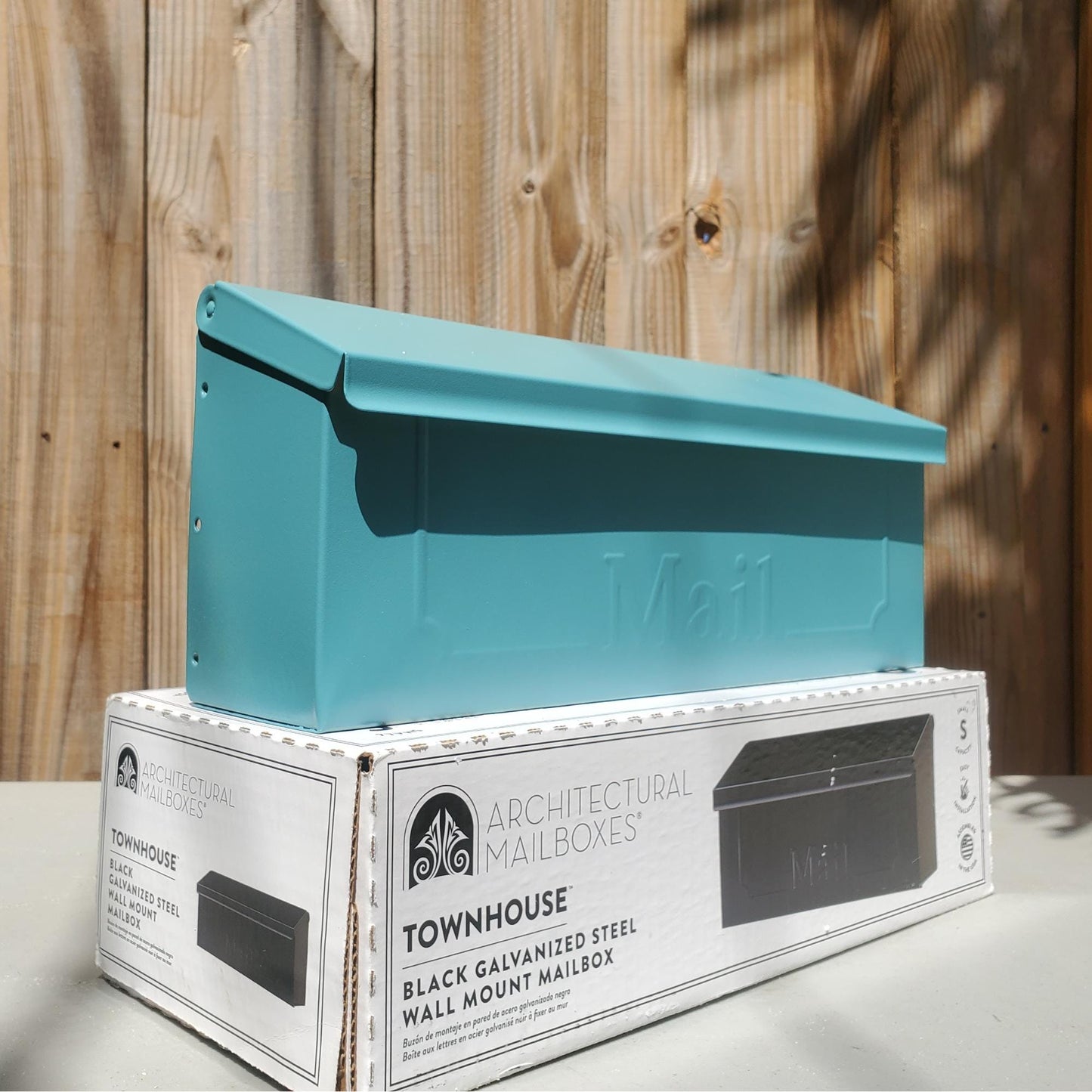 Teal Blue Wall Mount Mailbox
