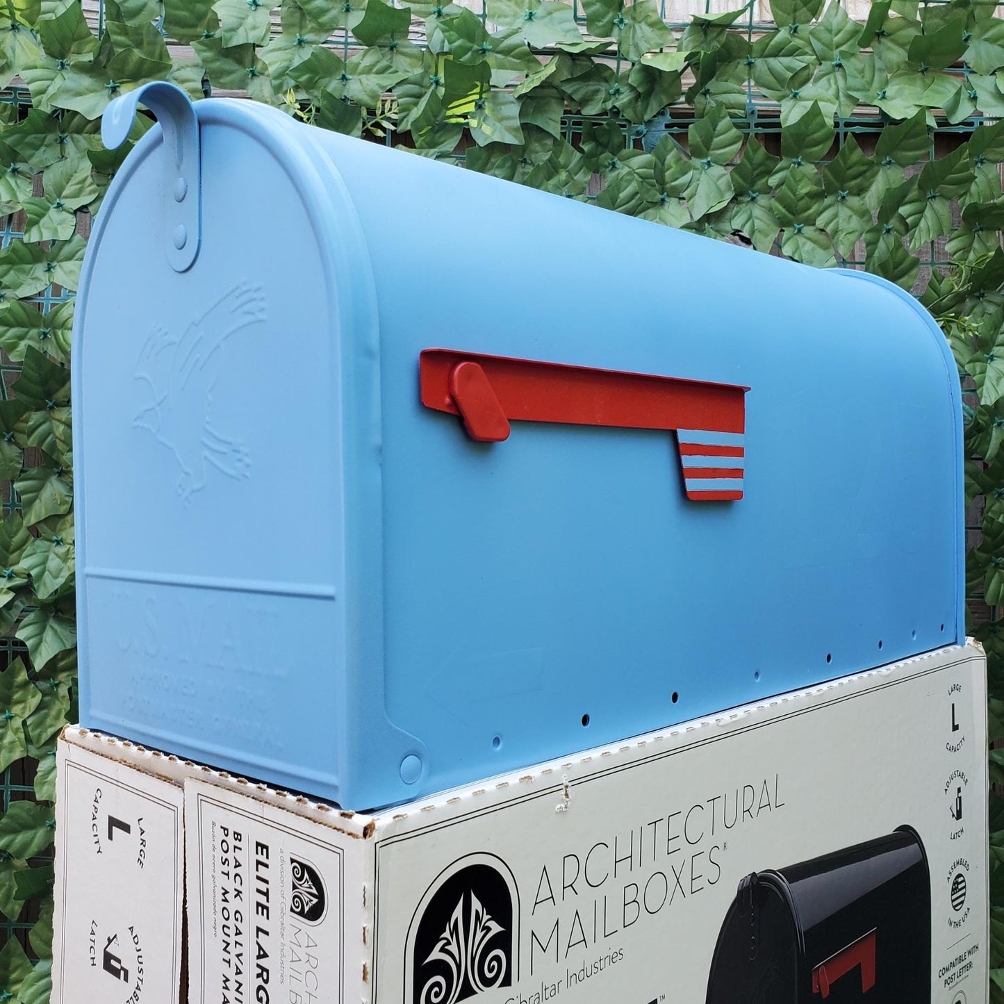 Spa Blue Mailbox