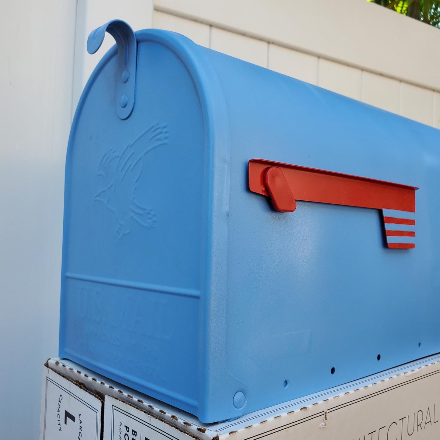Spa Blue Mailbox