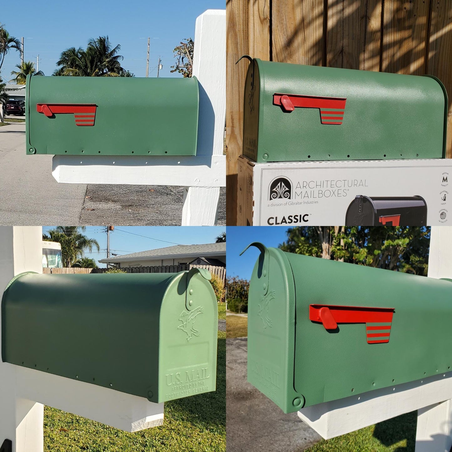 Moss Green Mailbox