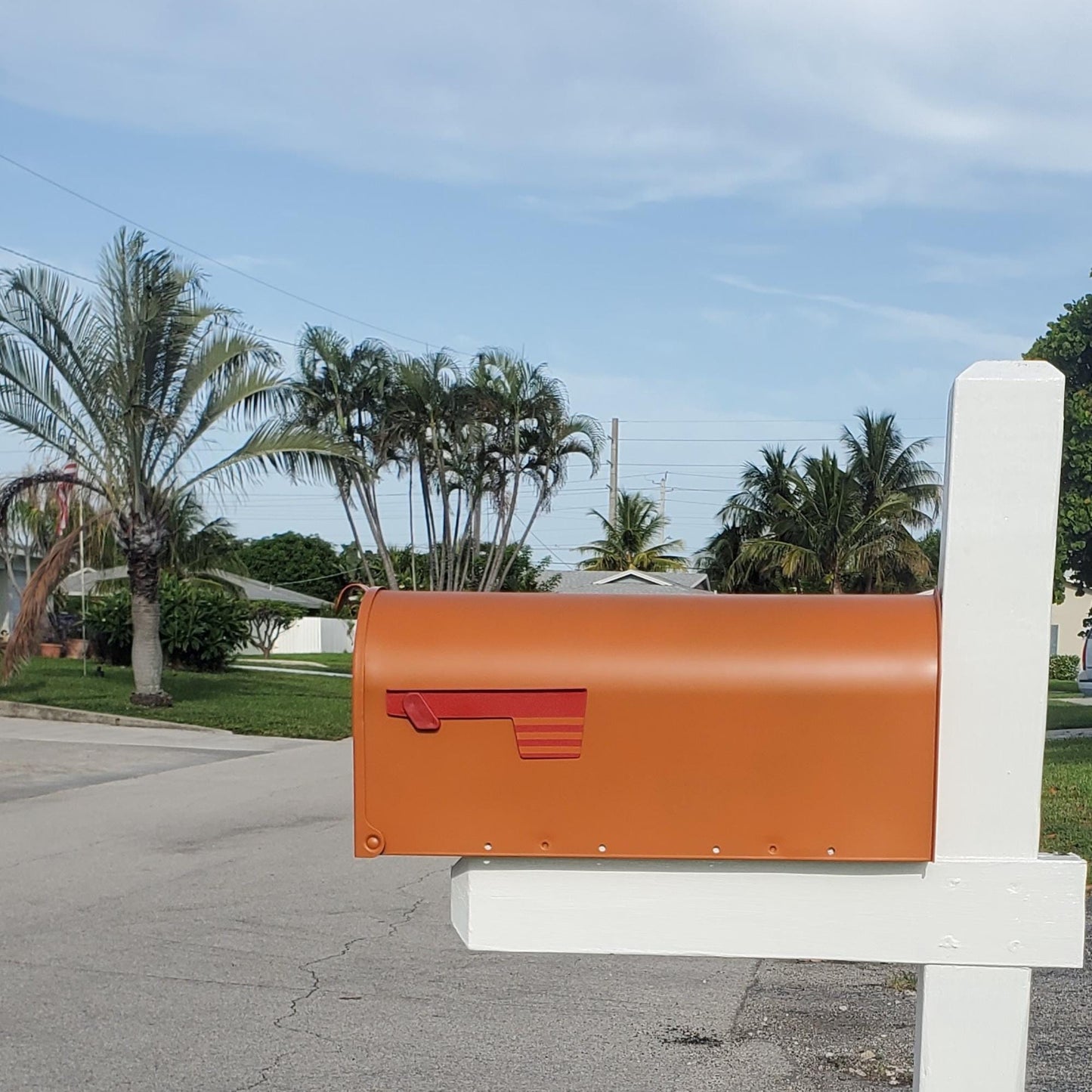 Rustic Orange Mailbox