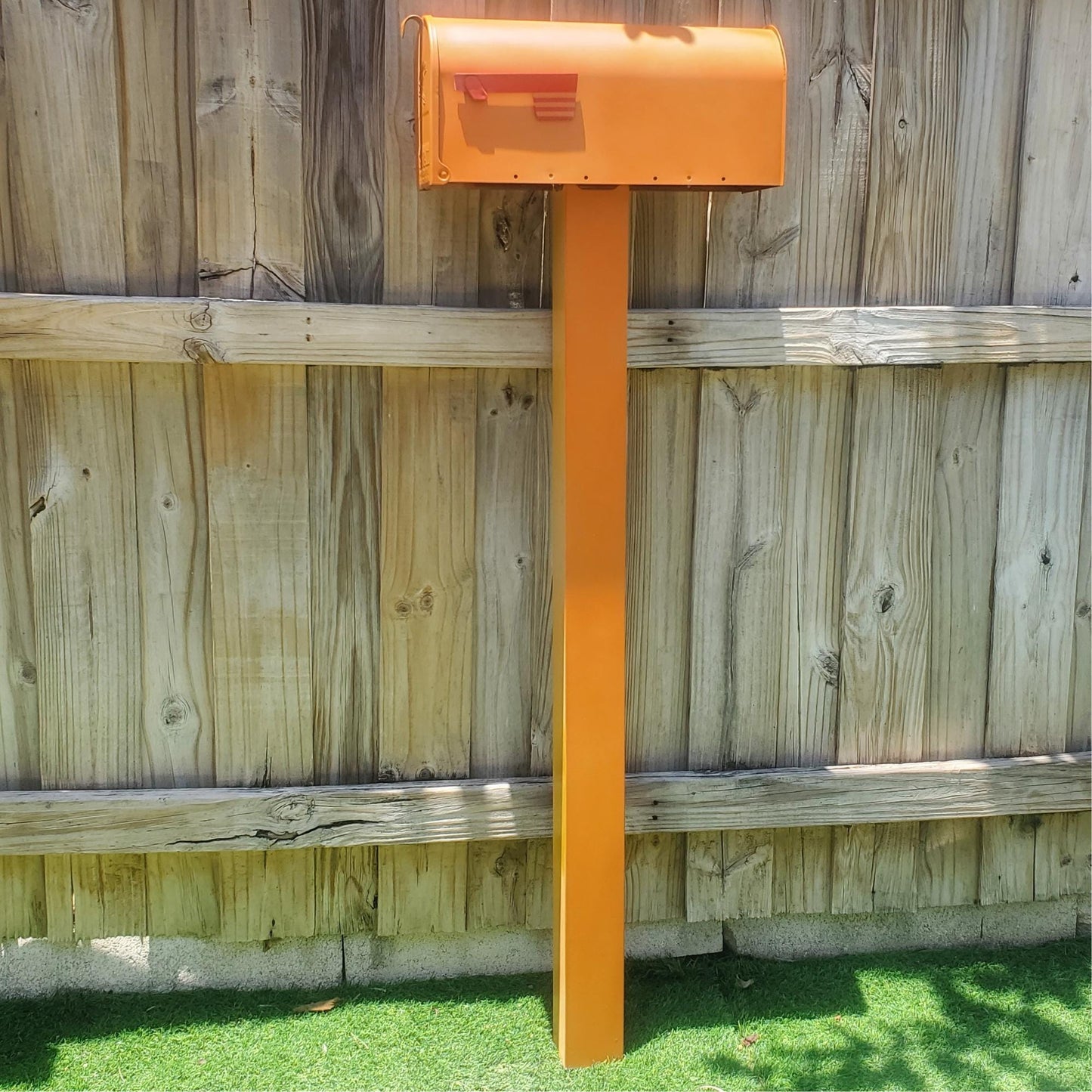 Rustic Orange Mailbox Set - Post + Mailbox Included