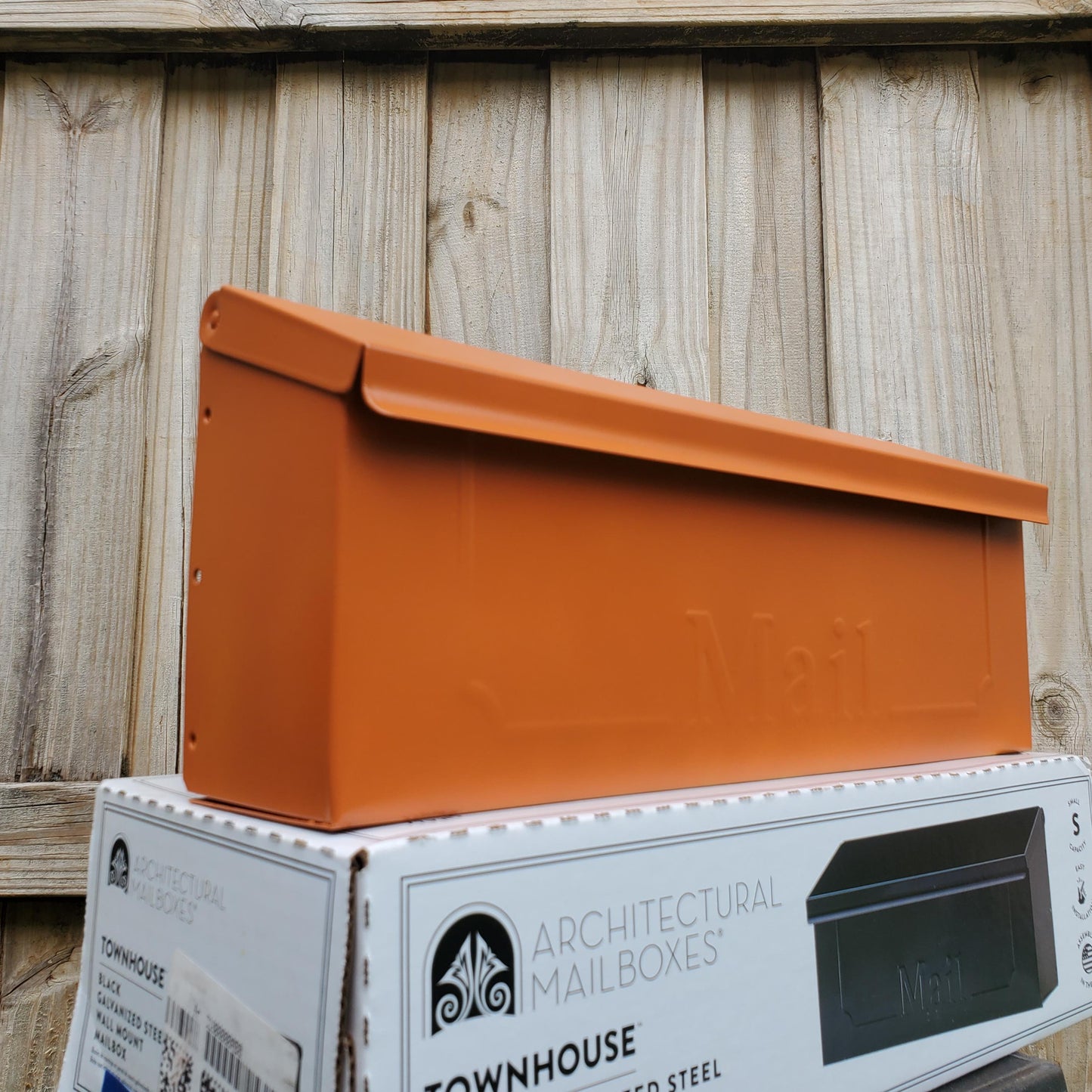 Rustic Orange Wall Mount Mailbox