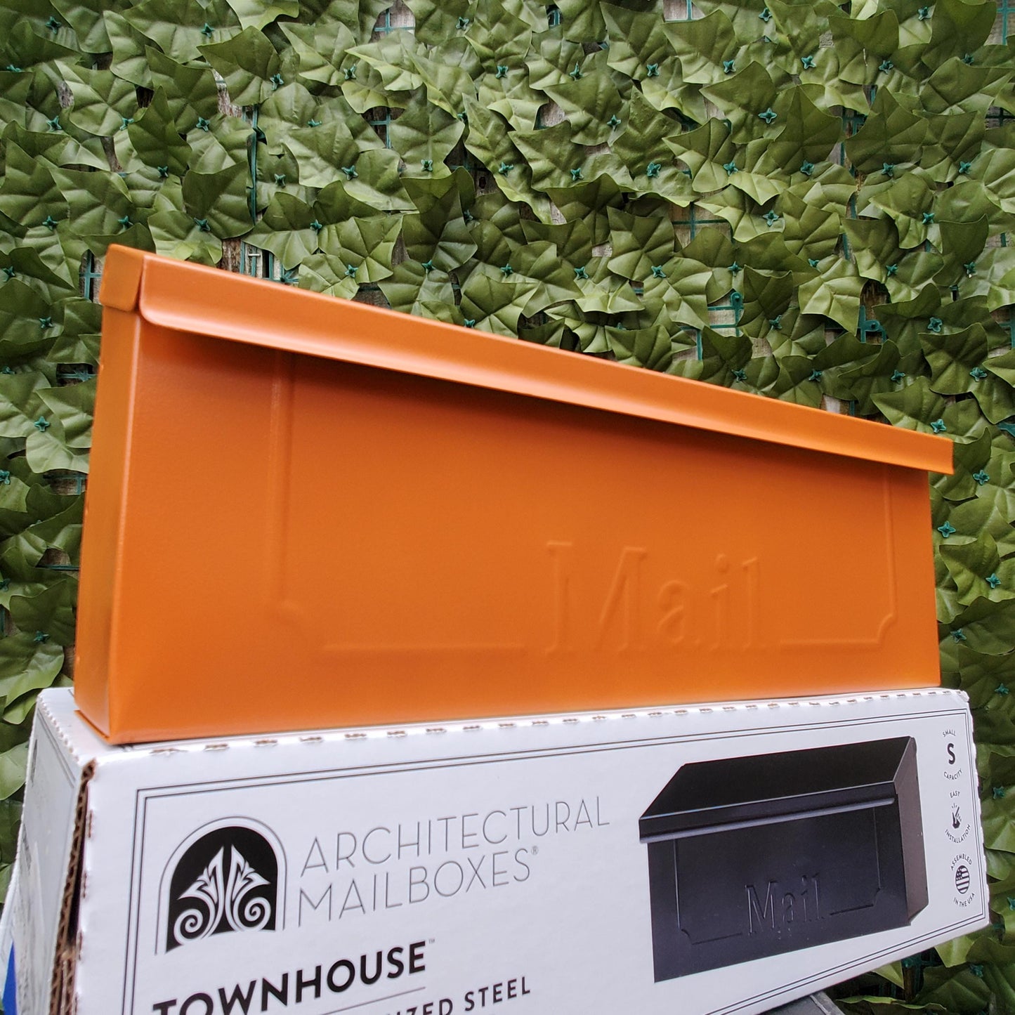 Rustic Orange Wall Mount Mailbox