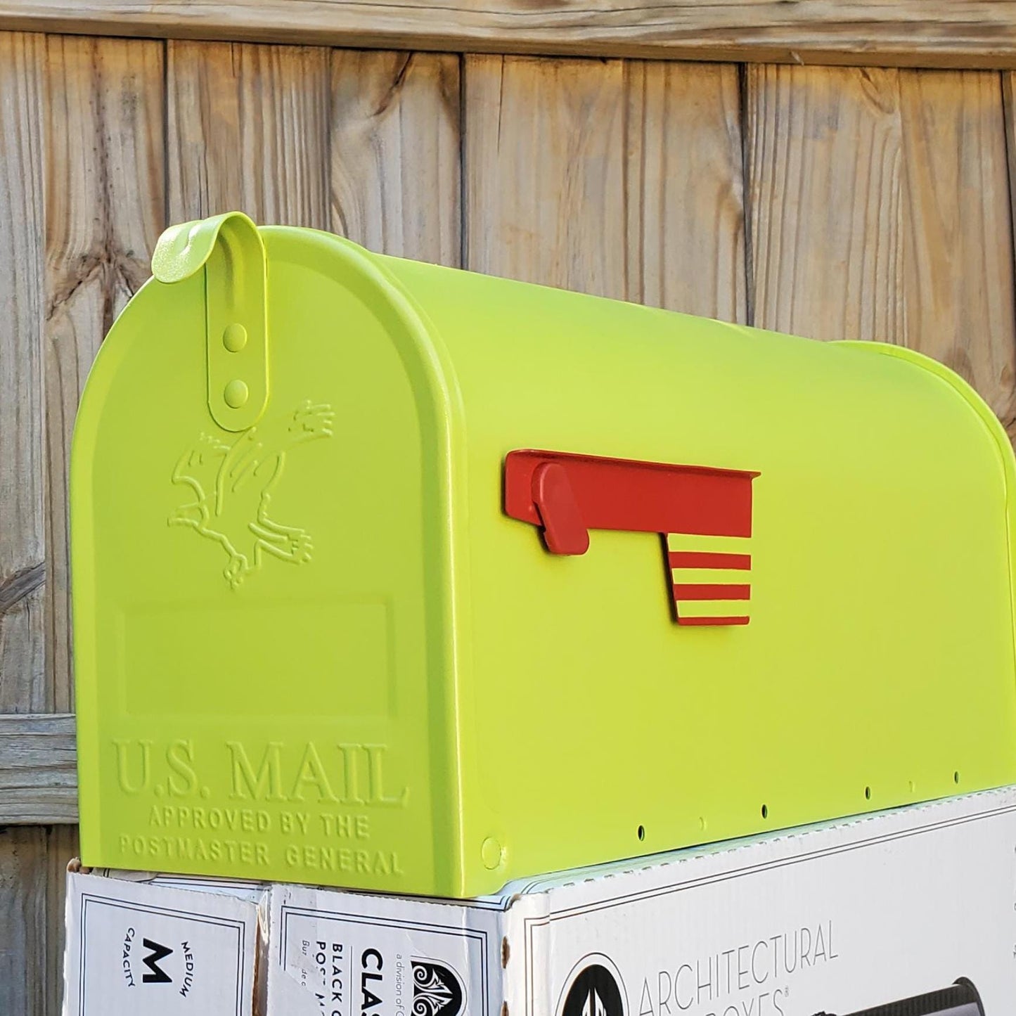 Bright Green Mailbox for High Visibility