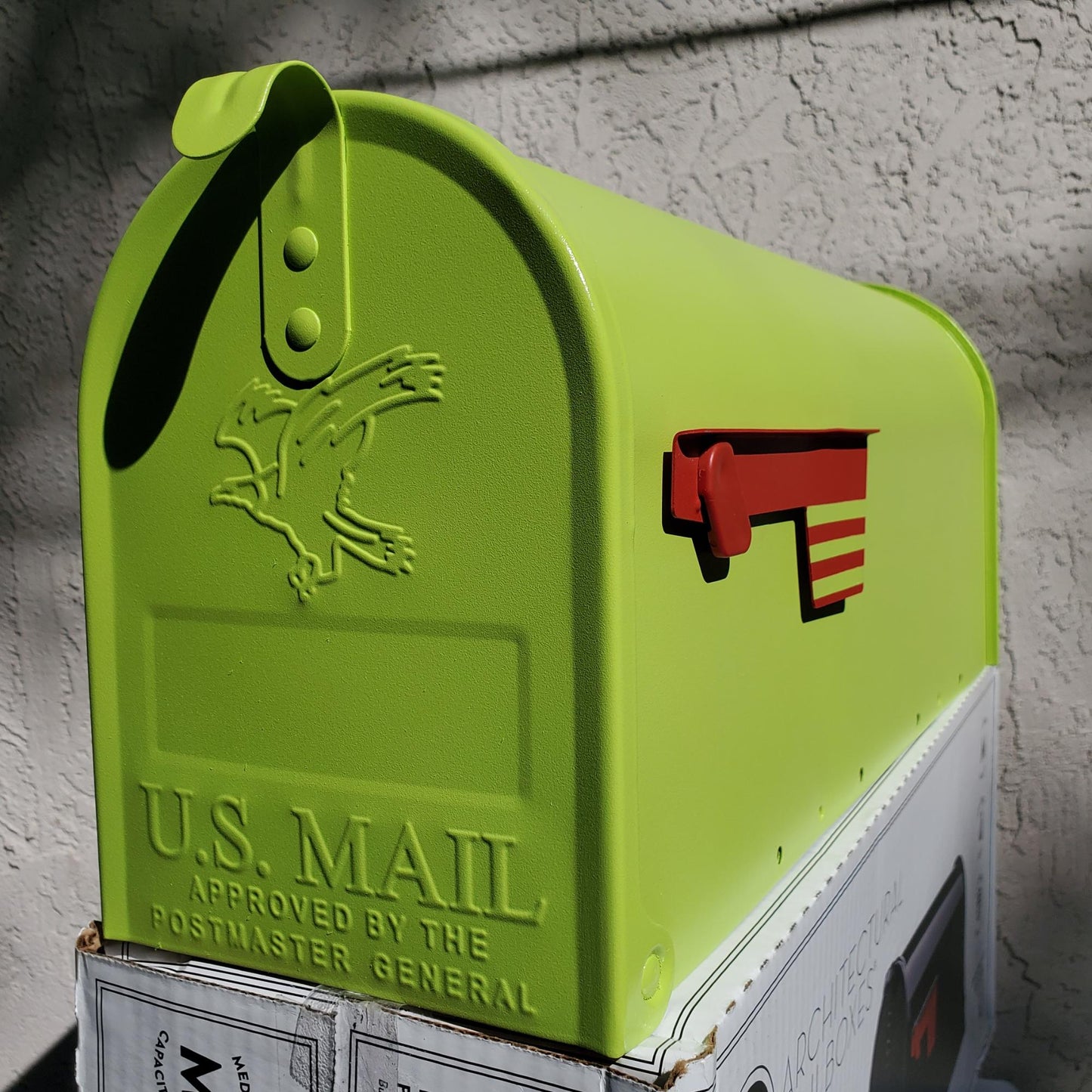 Bright Green Mailbox for High Visibility