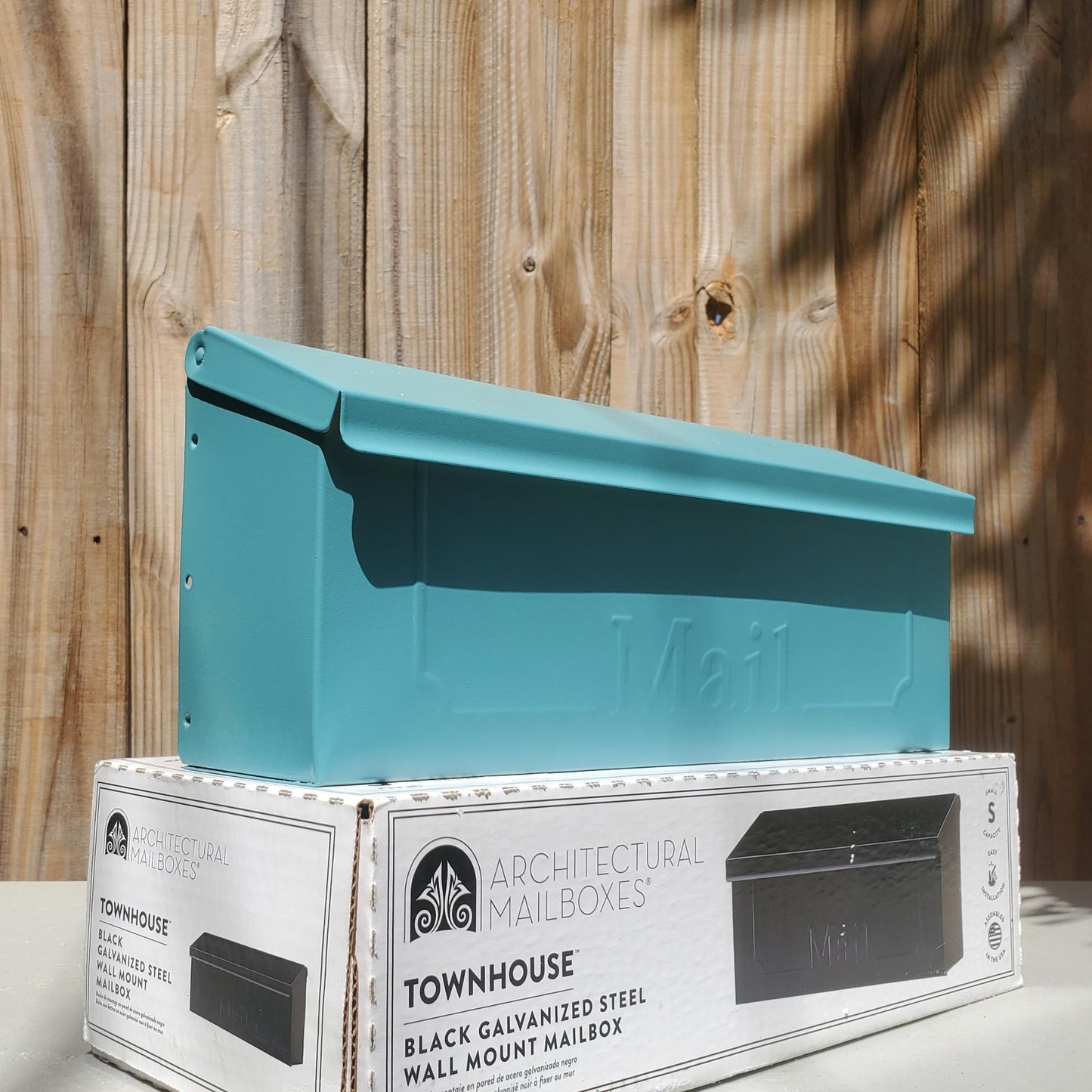 Teal Blue Wall Mount Mailbox