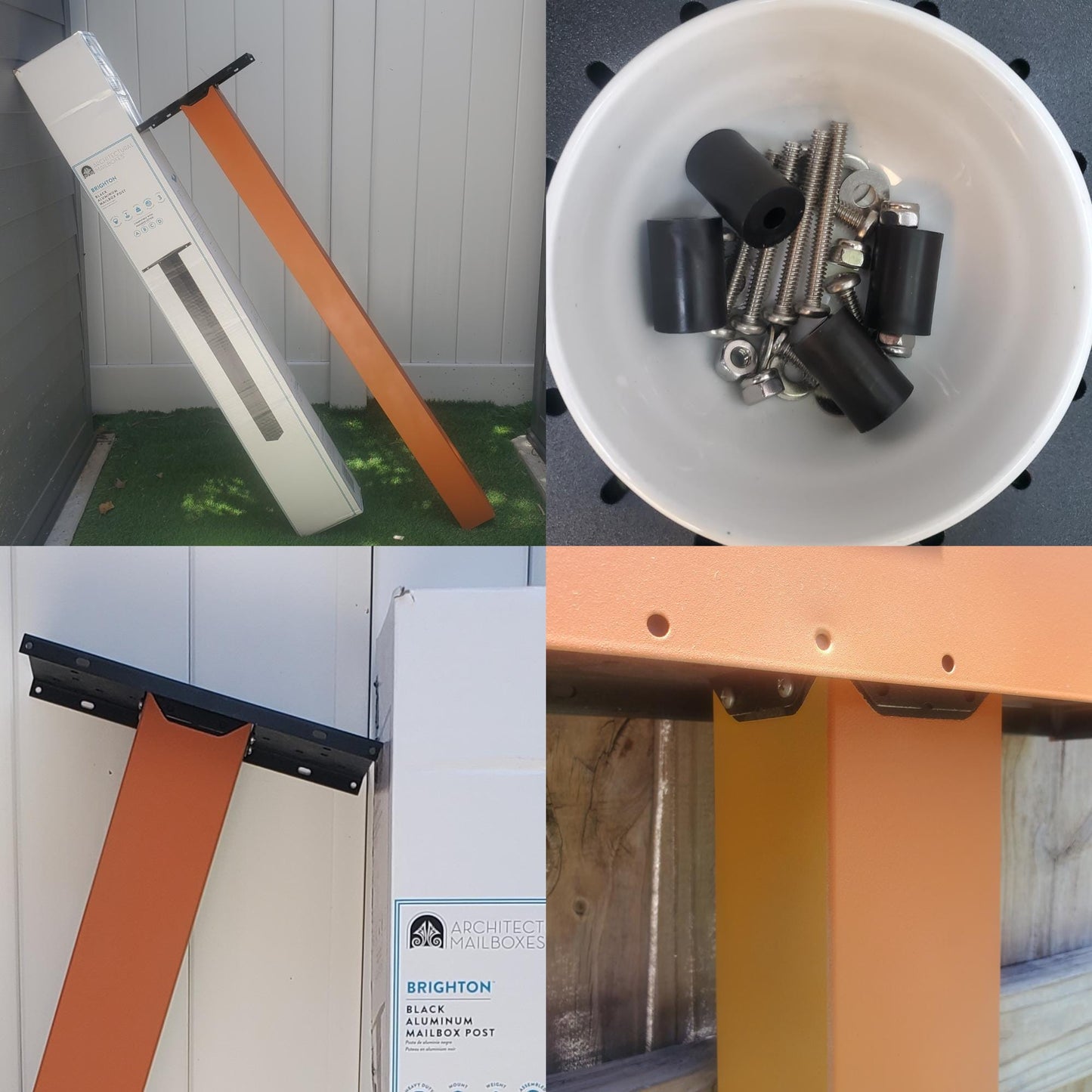 Rustic Orange Mailbox Set - Post + Mailbox Included