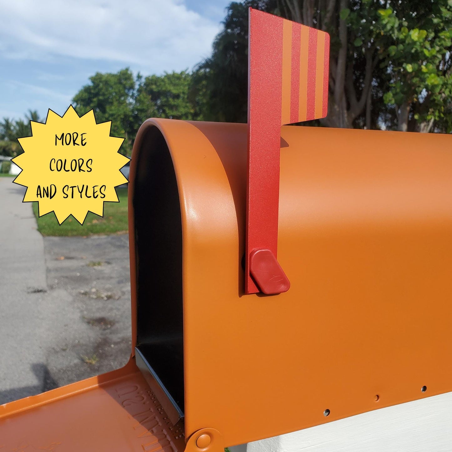 Rustic Orange Mailbox