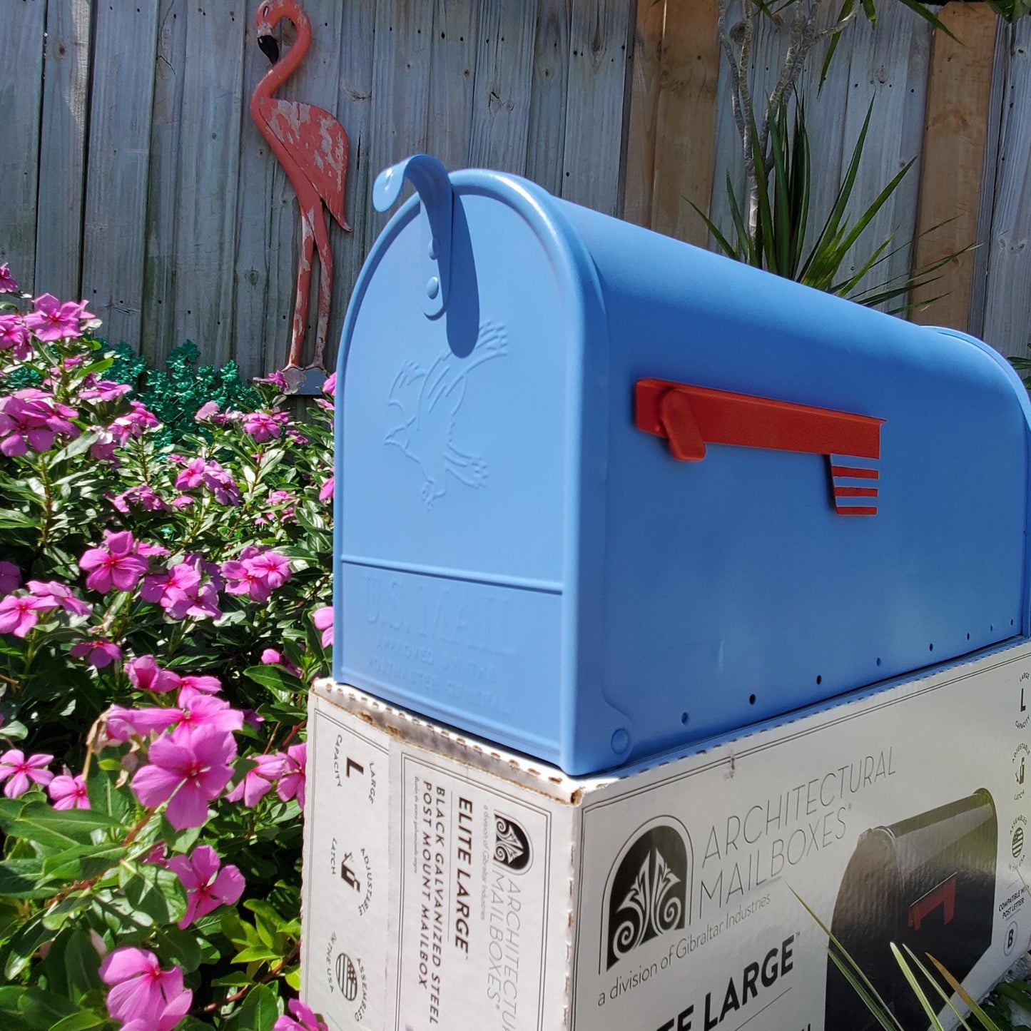 Spa Blue Mailbox
