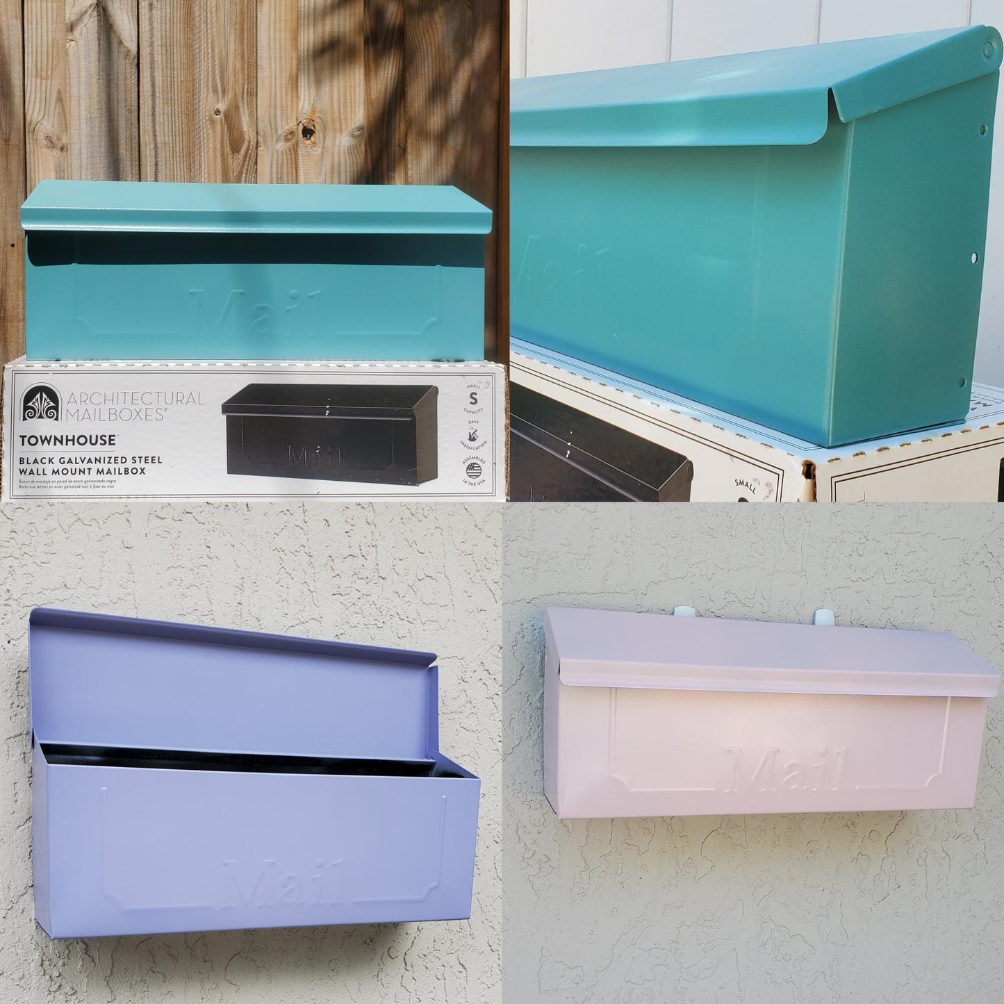 Teal Blue Wall Mount Mailbox