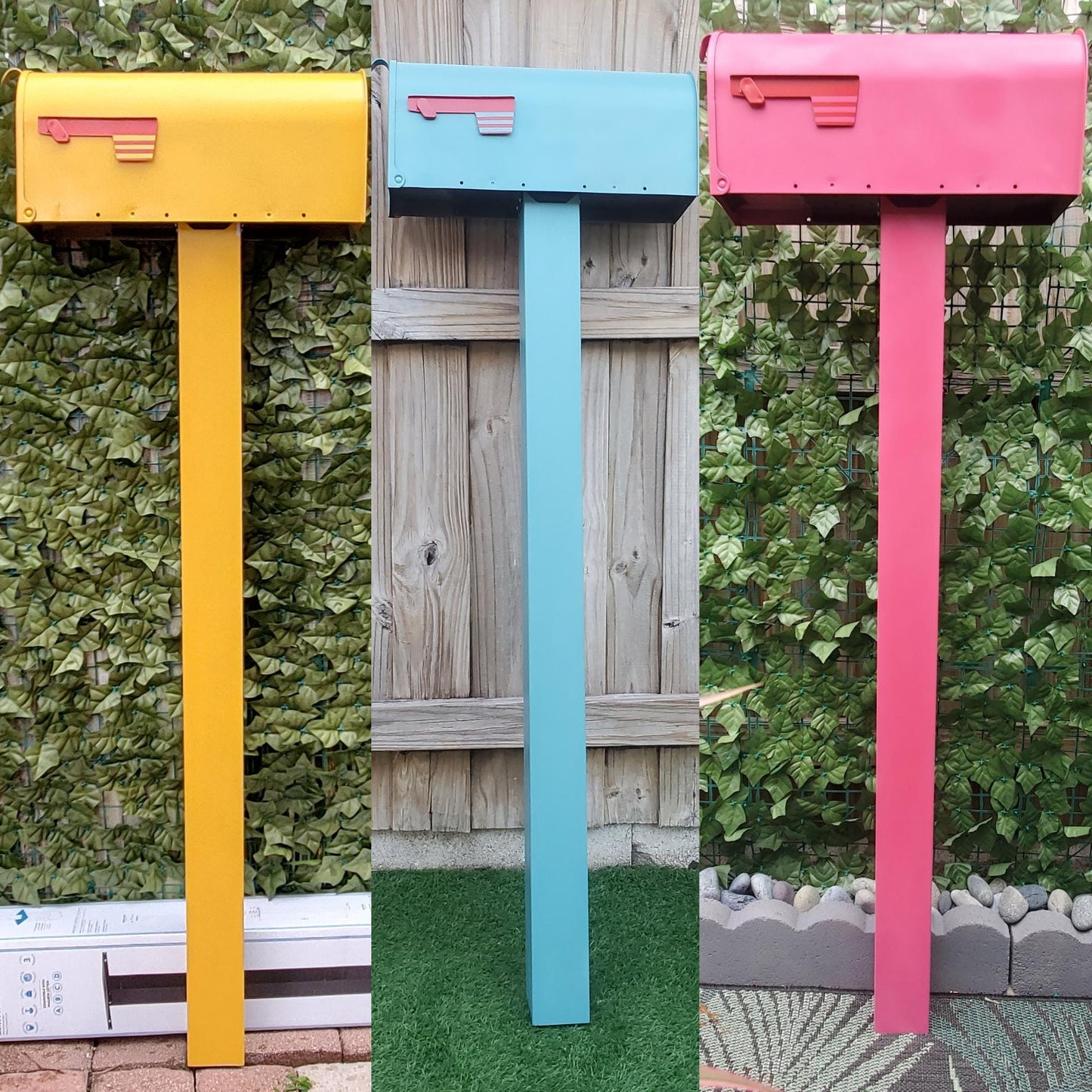 Teal Blue Mailbox Set - Post + Mailbox Included