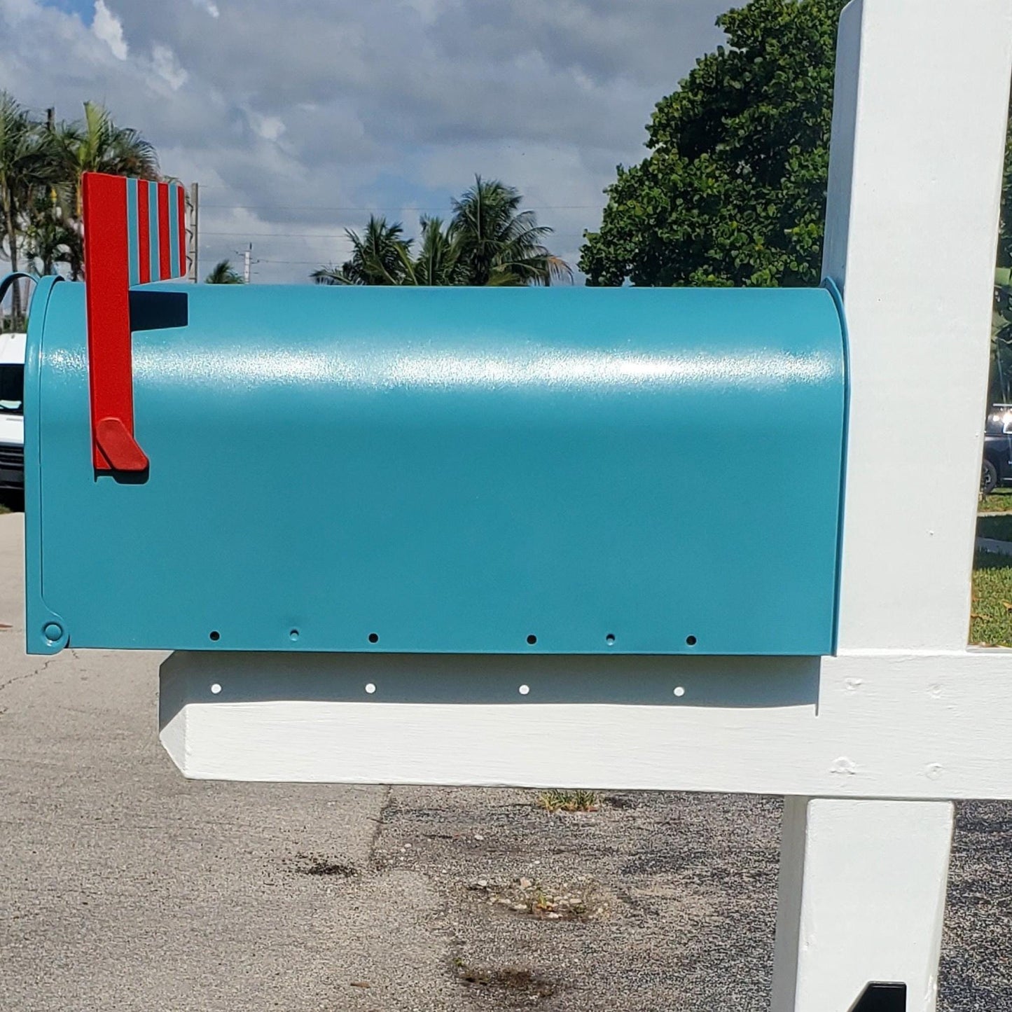 Teal Blue Mailbox