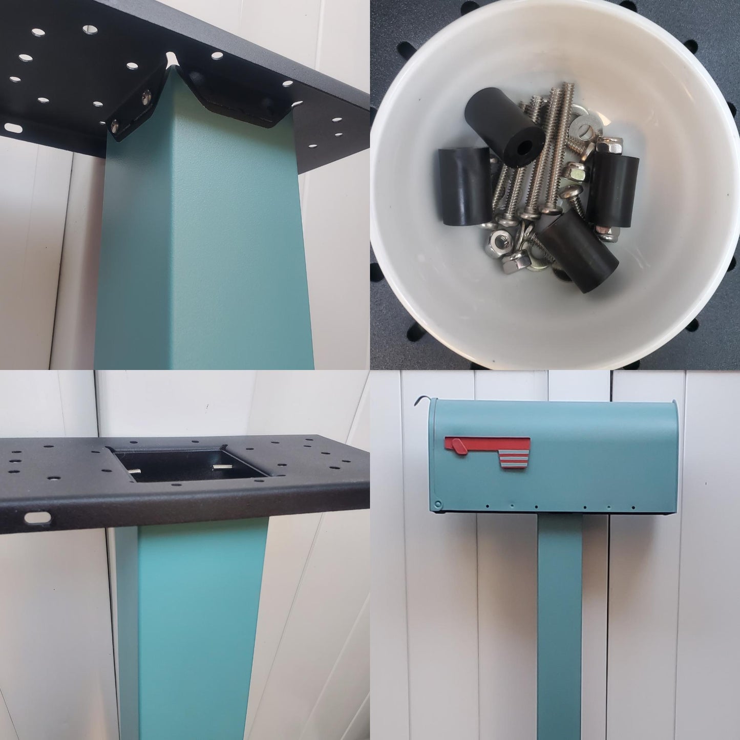 Teal Blue Mailbox Set - Post + Mailbox Included