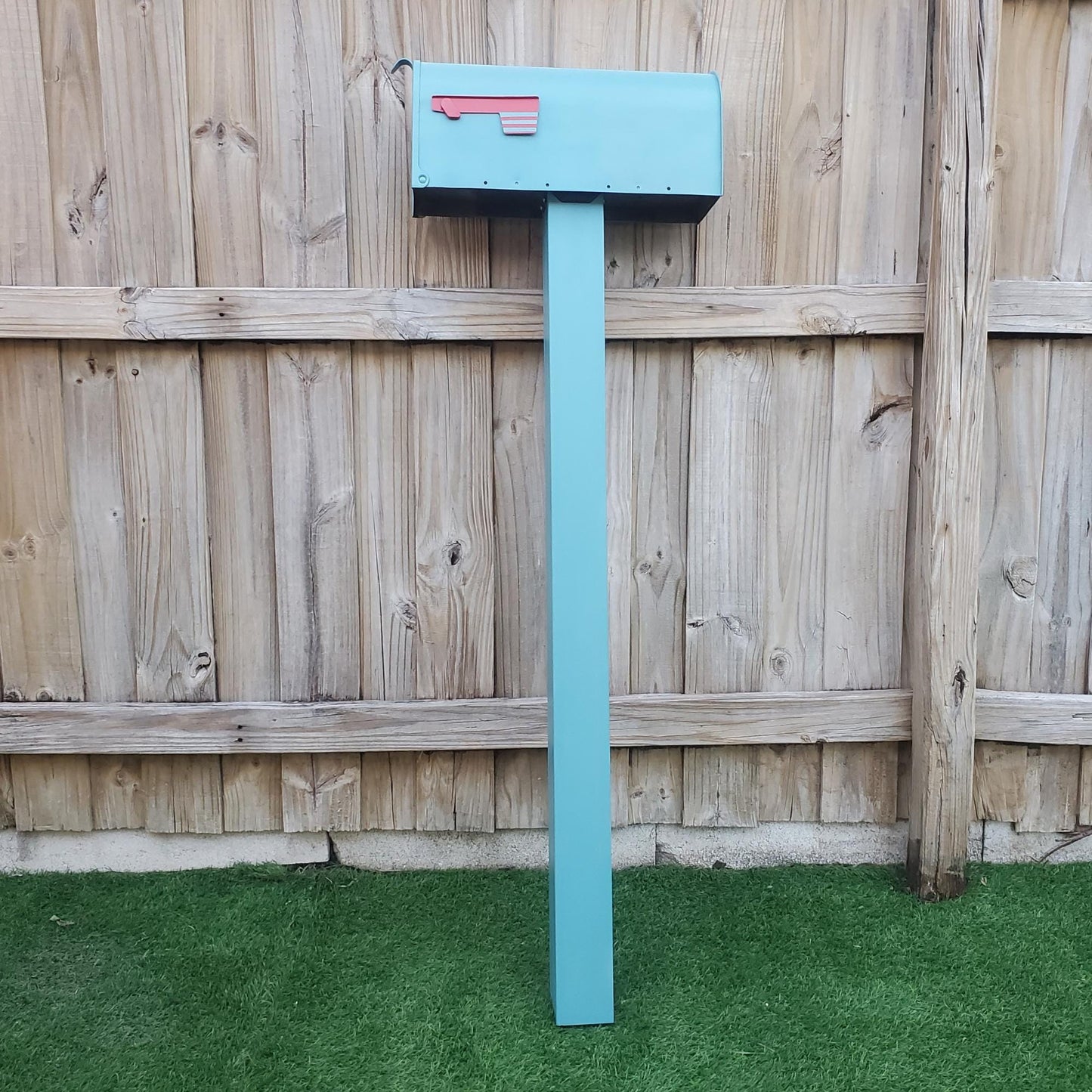 Teal Blue Mailbox Set - Post + Mailbox Included