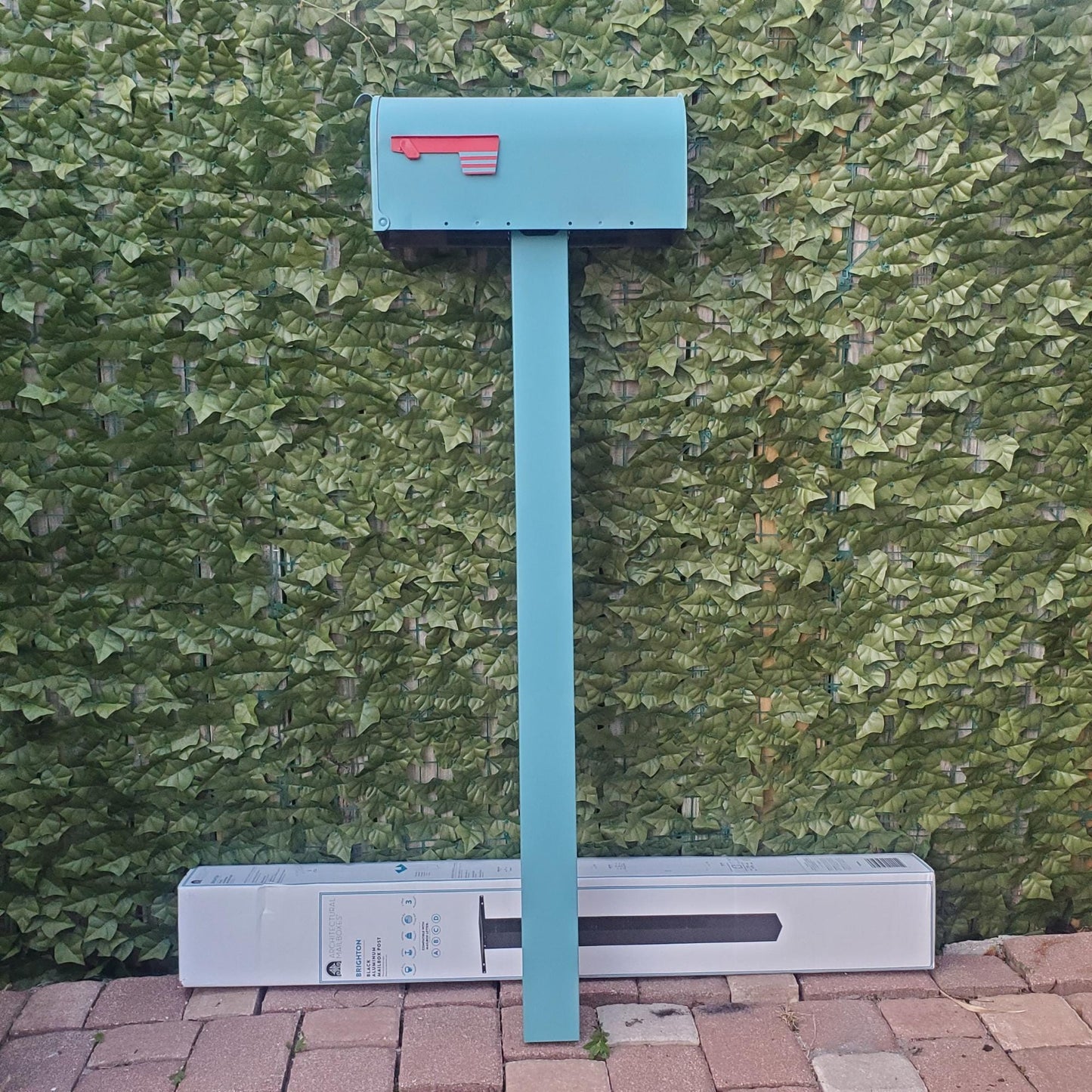 Teal Blue Mailbox Set - Post + Mailbox Included