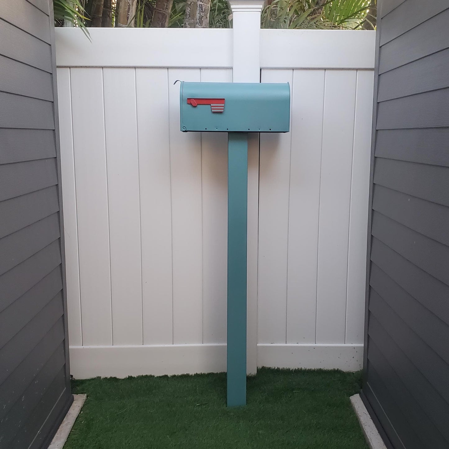 Teal Blue Mailbox Set - Post + Mailbox Included