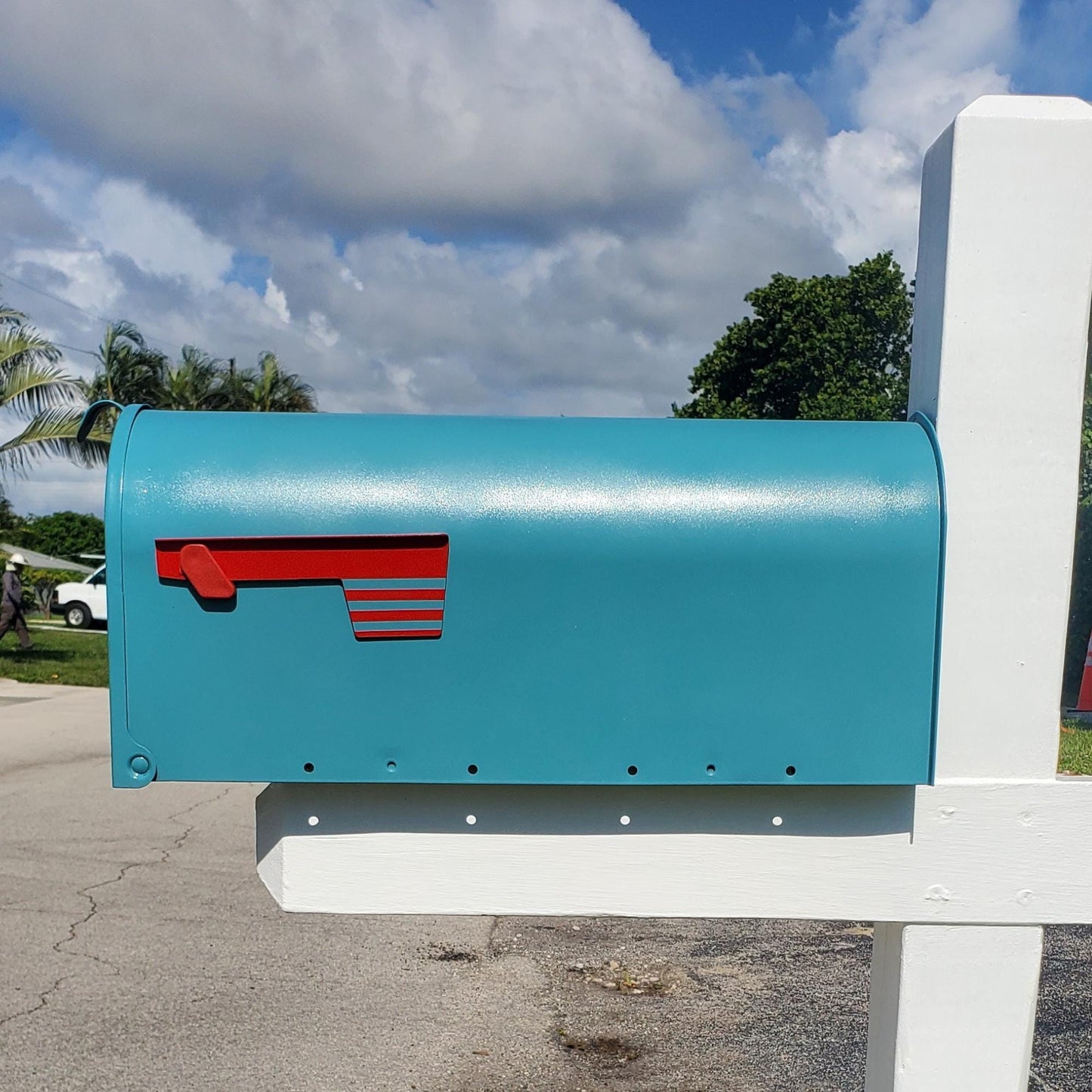 Teal Blue Mailbox