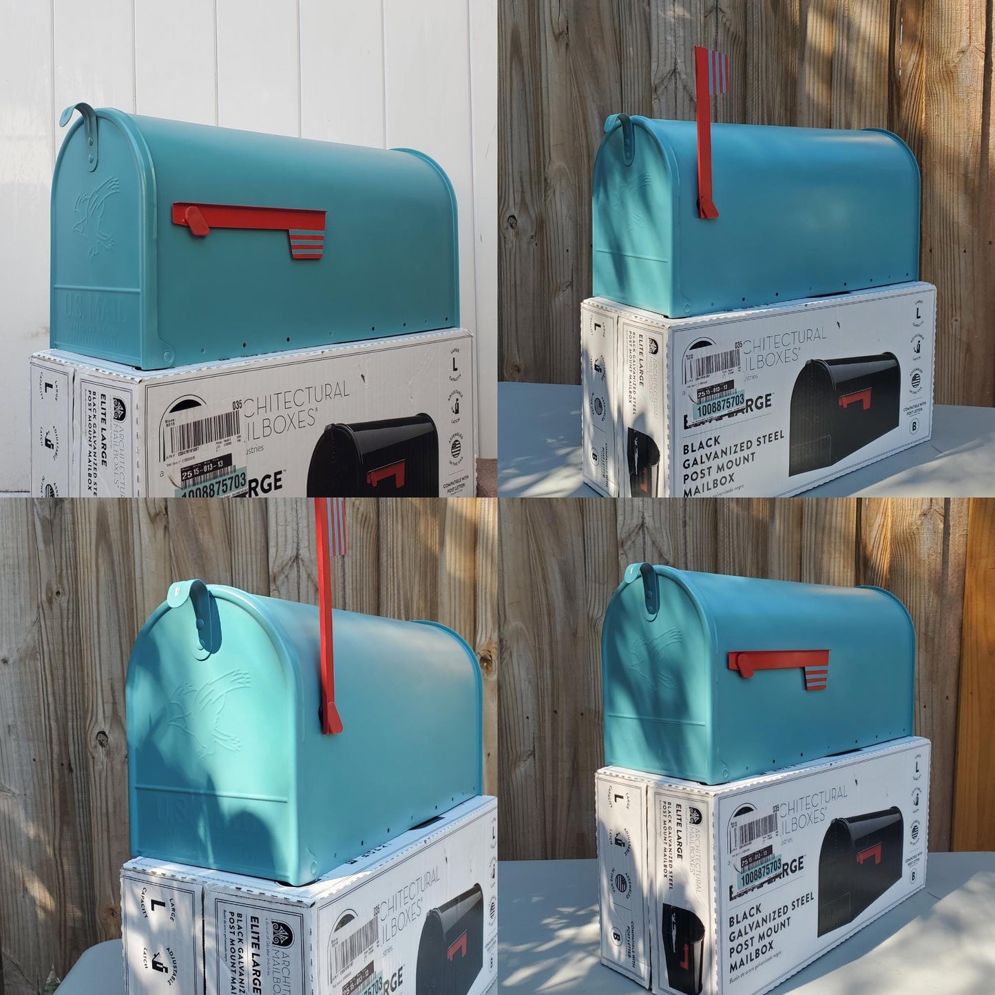 Teal Blue Mailbox