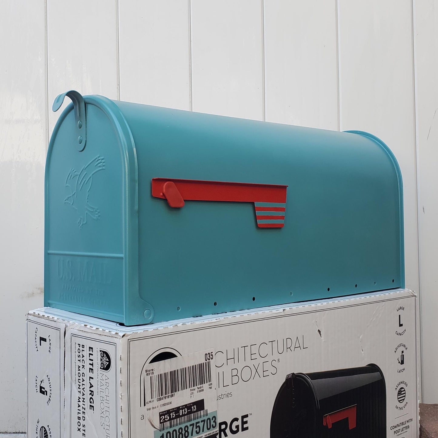 Teal Blue Mailbox