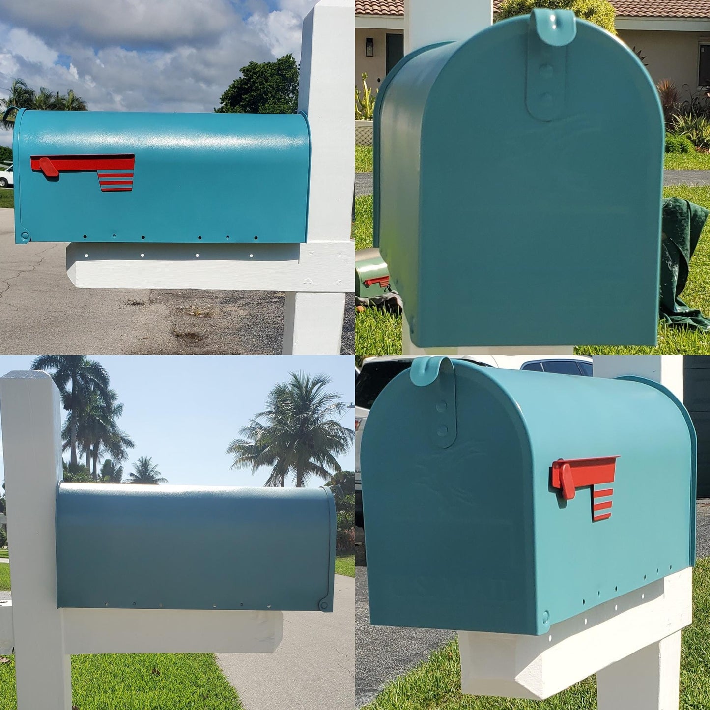 Teal Blue Mailbox