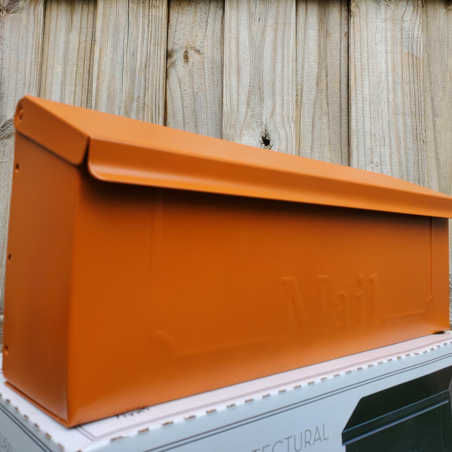 Rustic Orange Wall Mount Mailbox